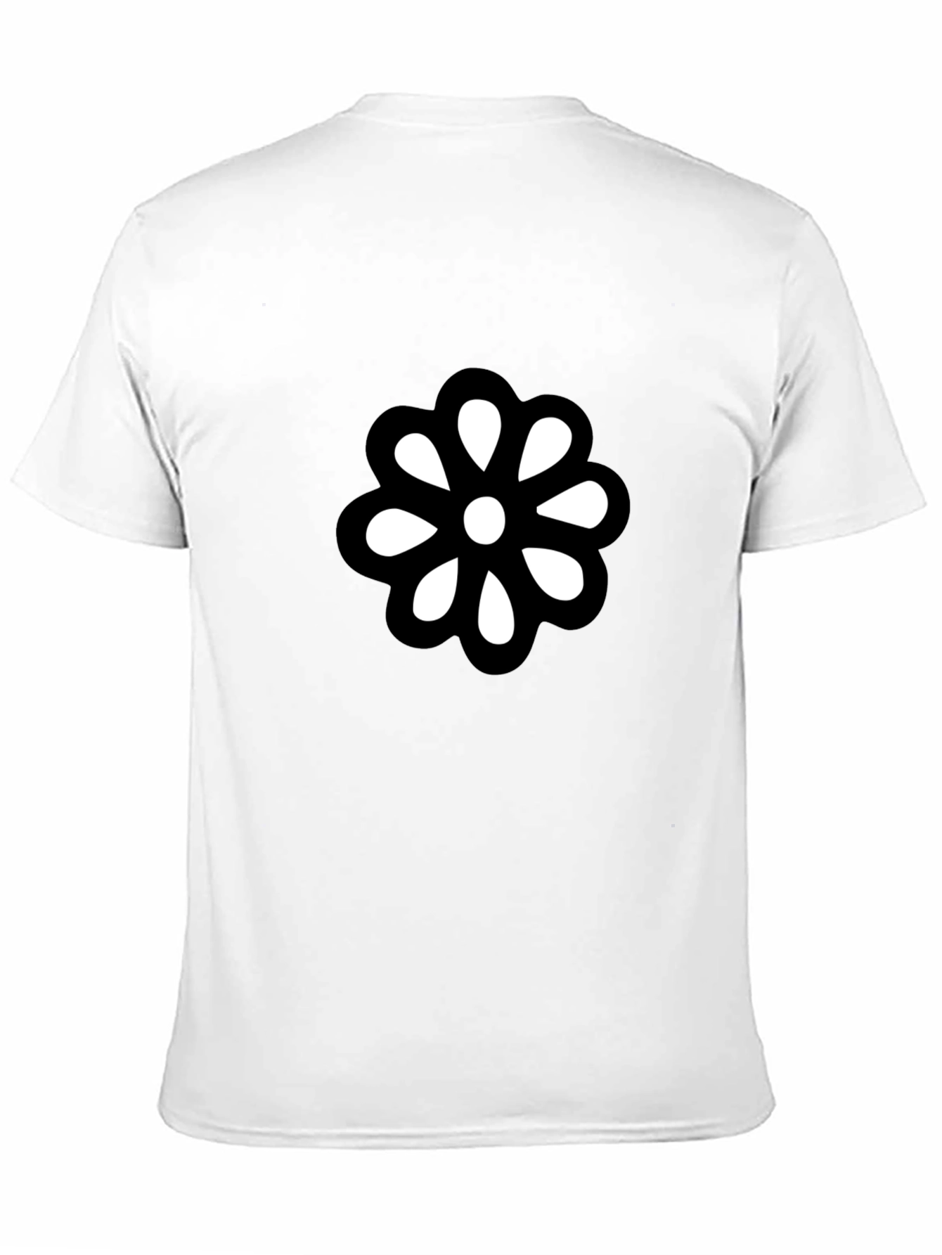 Black T-Shirt with Bold Flower Graphic