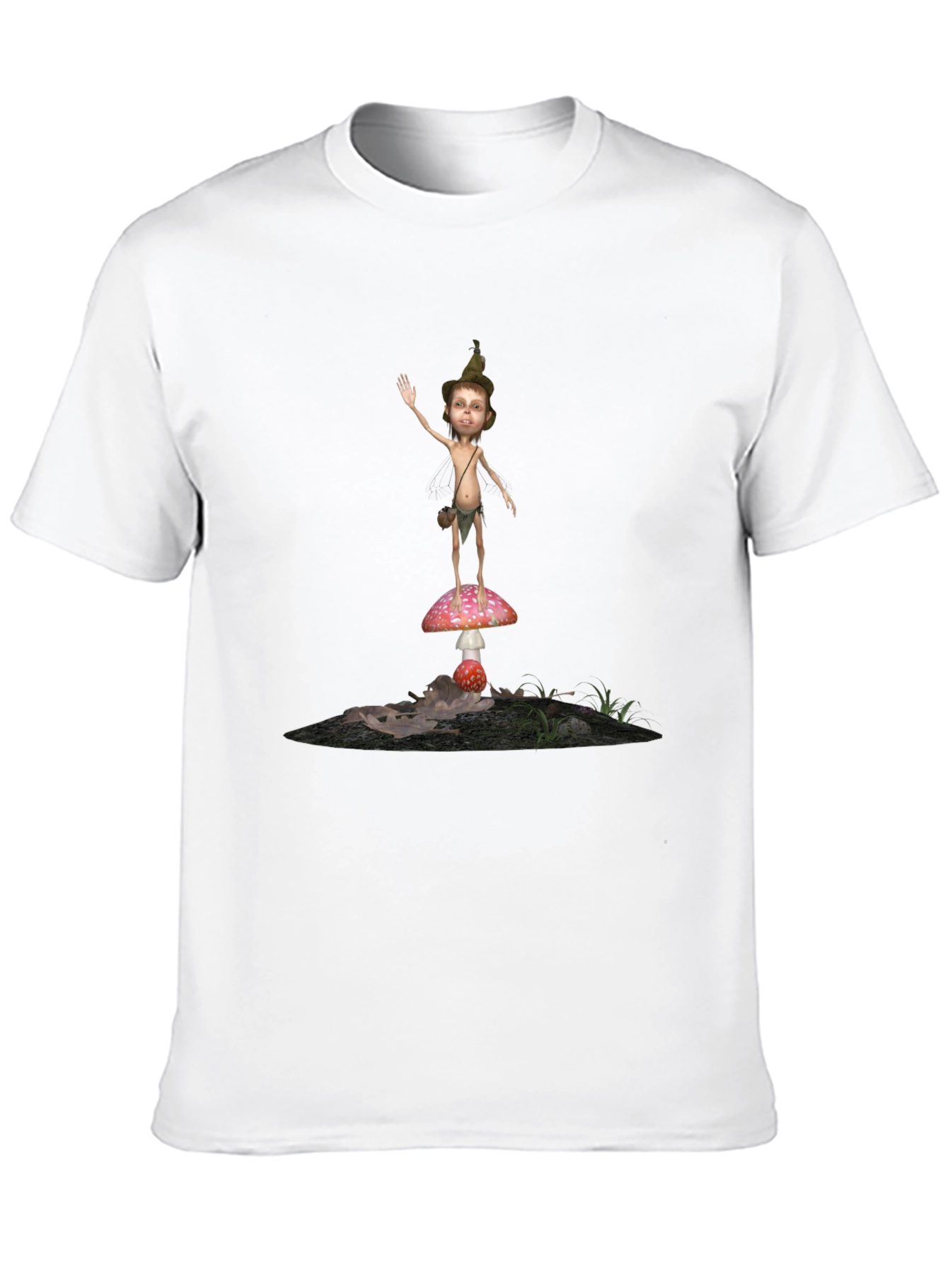 Whimsical Mushroom Elf Graphic T-Shirt