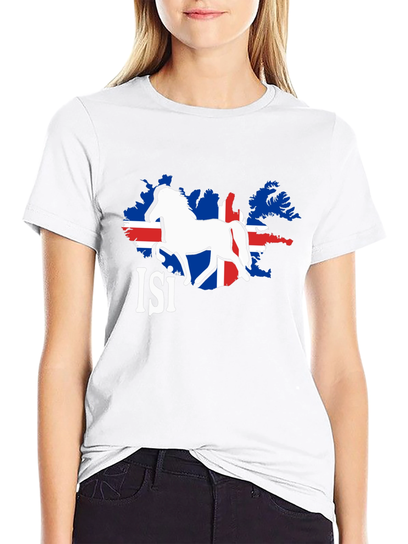 Icelandic Horse Isi T-Shirt - Flag of Iceland