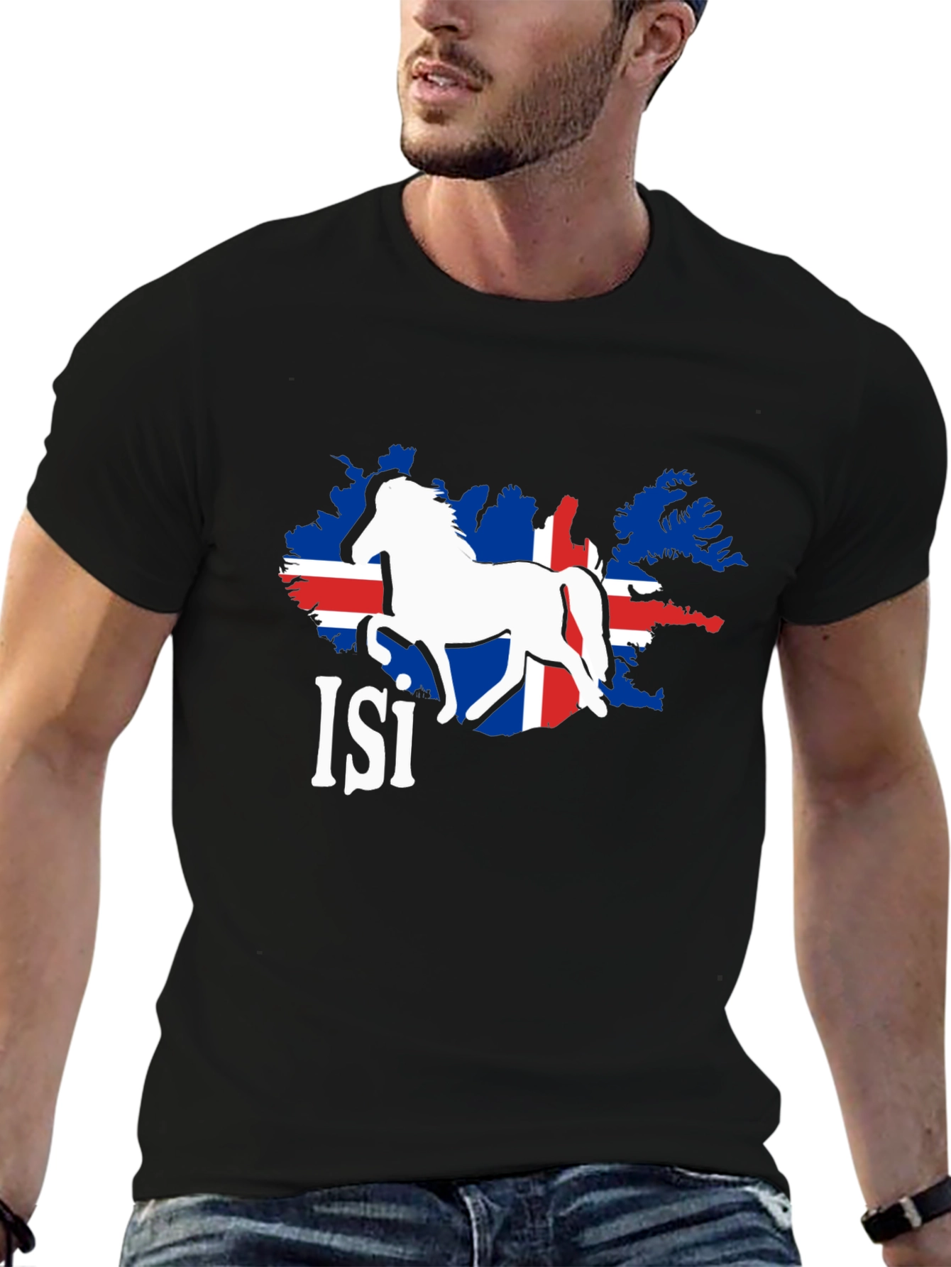 Icelandic Horse Isi T-Shirt - Flag of Iceland