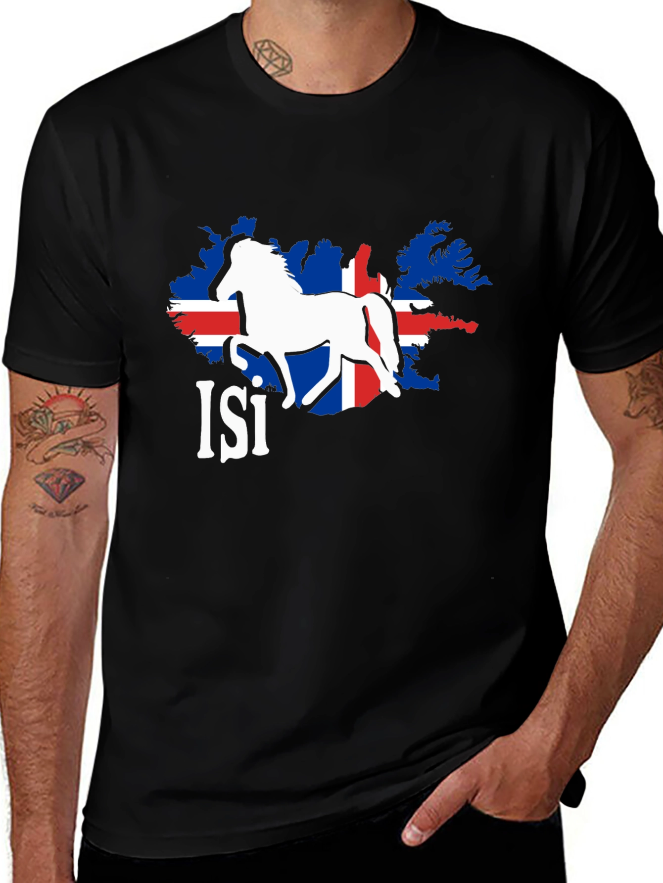 Icelandic Horse Isi T-Shirt - Flag of Iceland