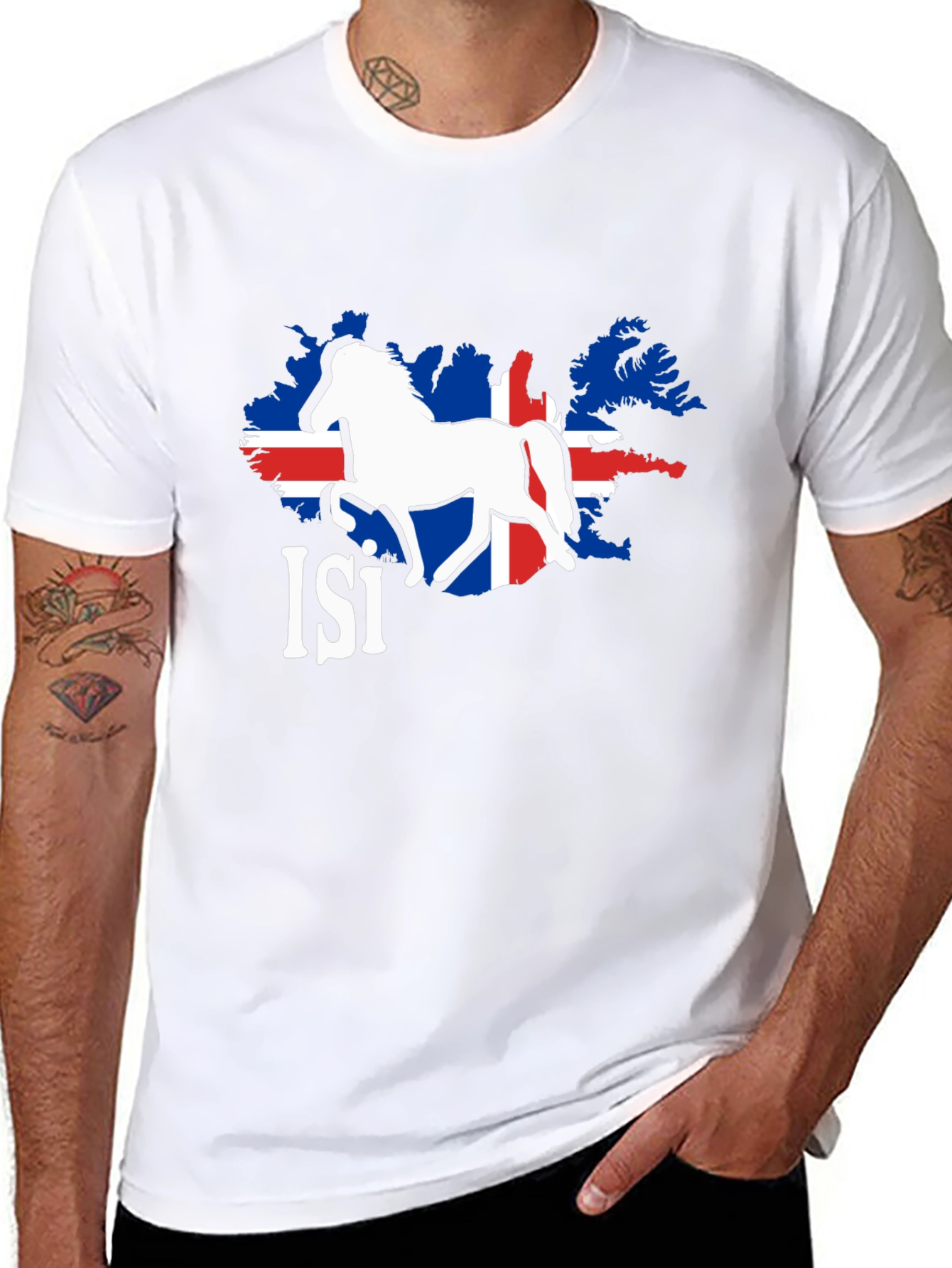 Icelandic Horse Isi T-Shirt - Flag of Iceland