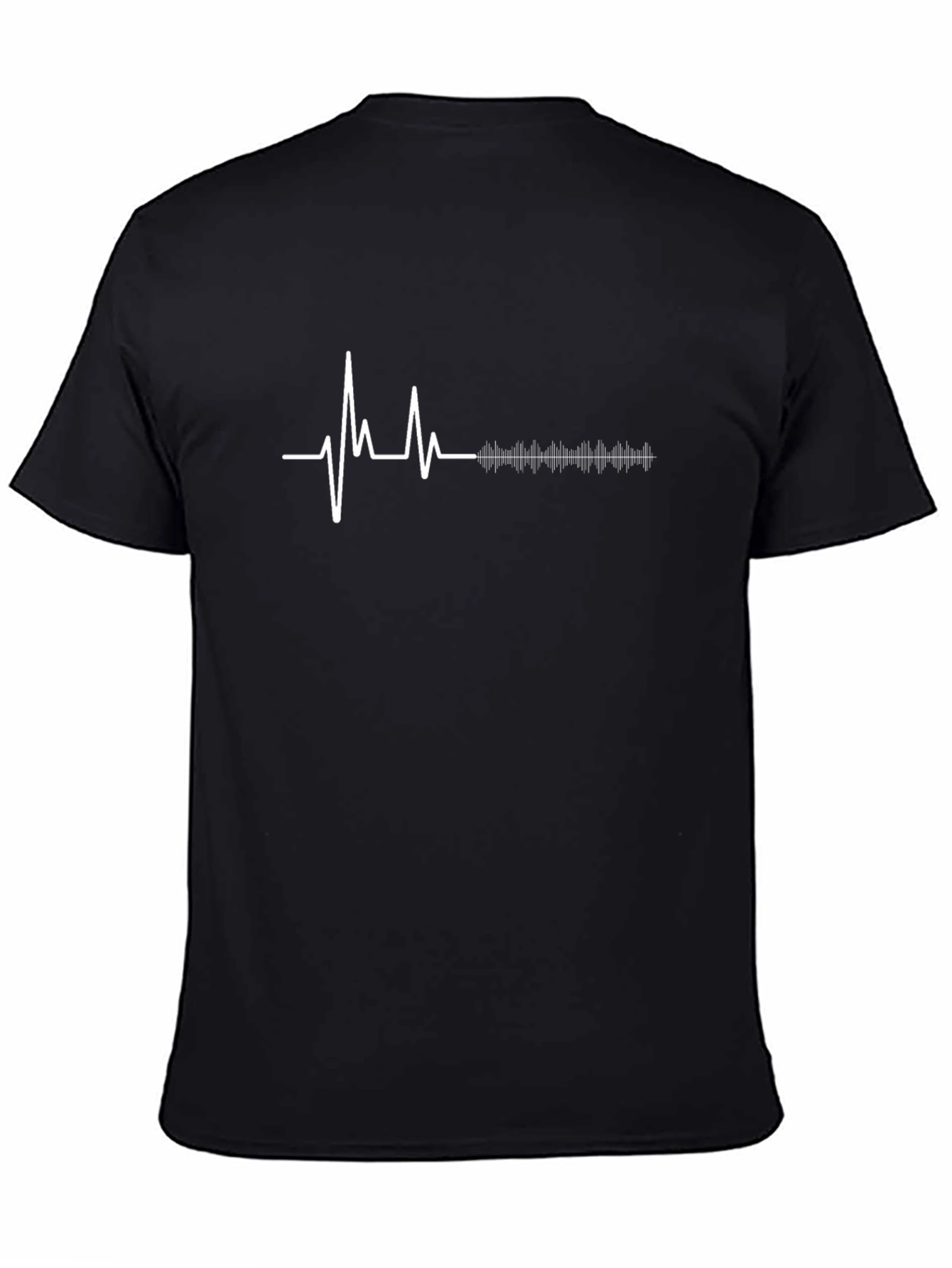 Heartbeat Soundwave Graphic T-Shirt - Black