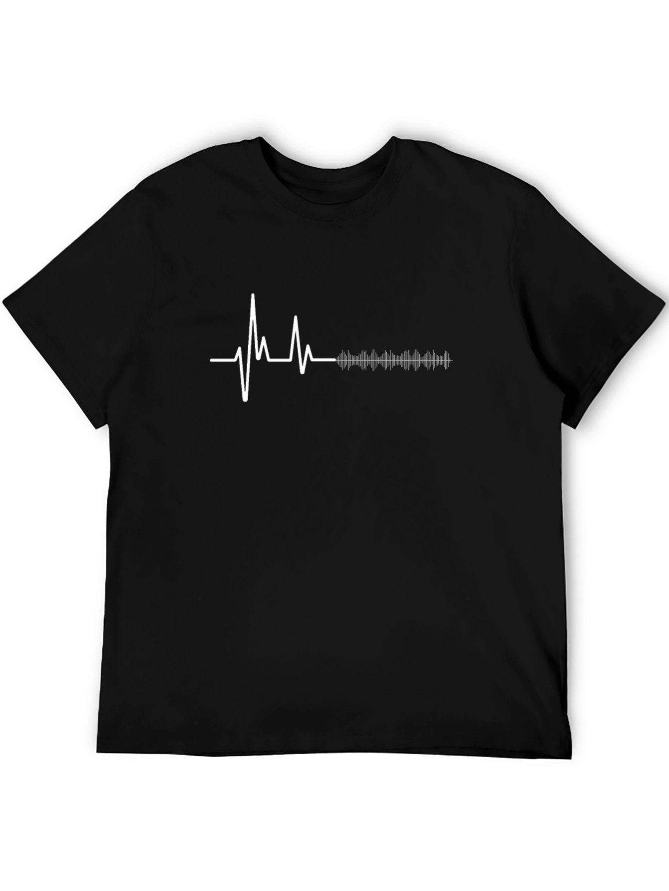 Heartbeat Soundwave Graphic T-Shirt - Black