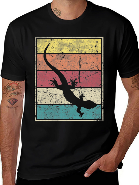 Retro Lizard Graphic T-Shirt - Vintage Style Reptile Tee