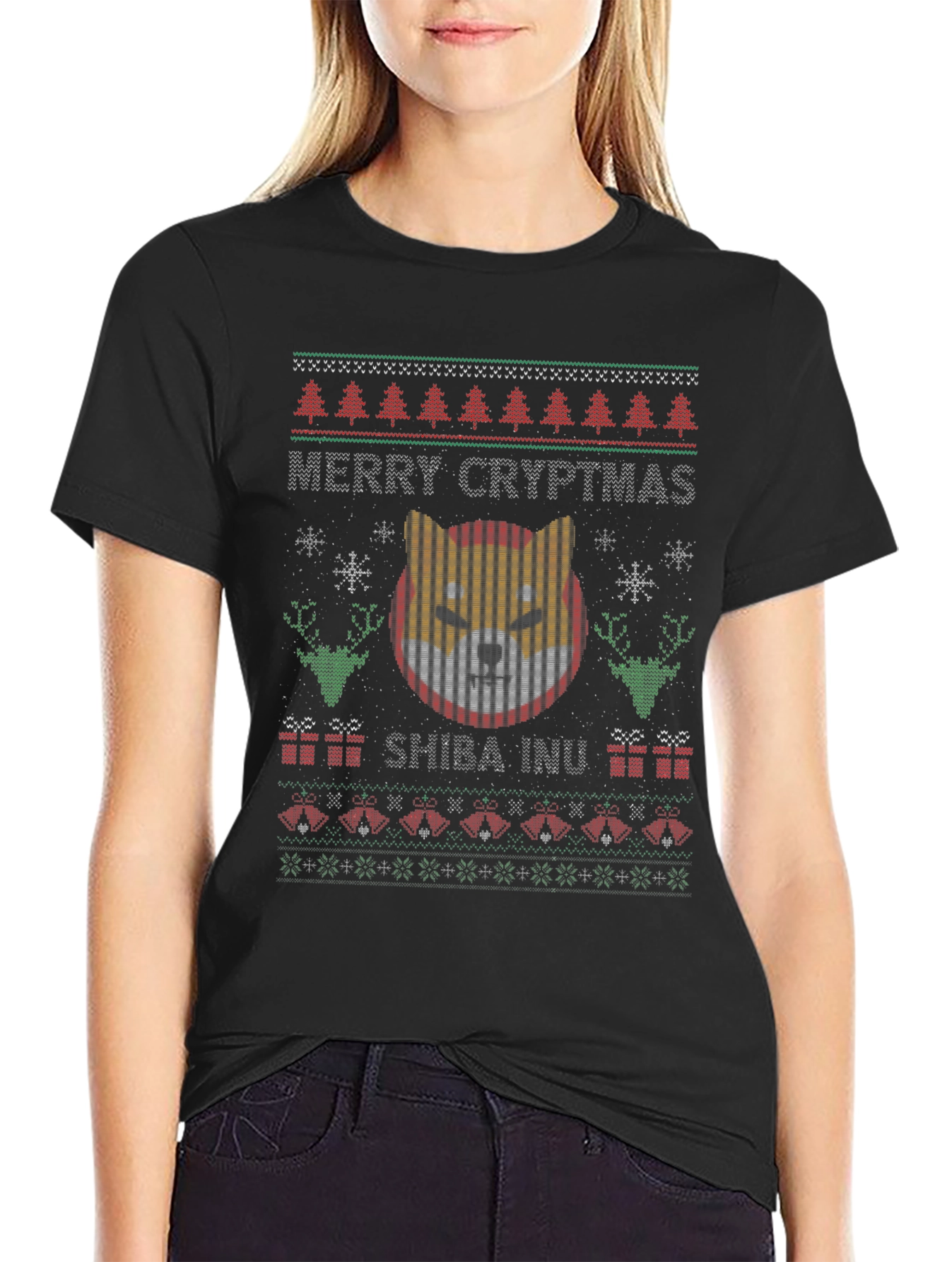 Merry Cryptmas Shiba Inu Ugly Christmas Sweater T-Shirt