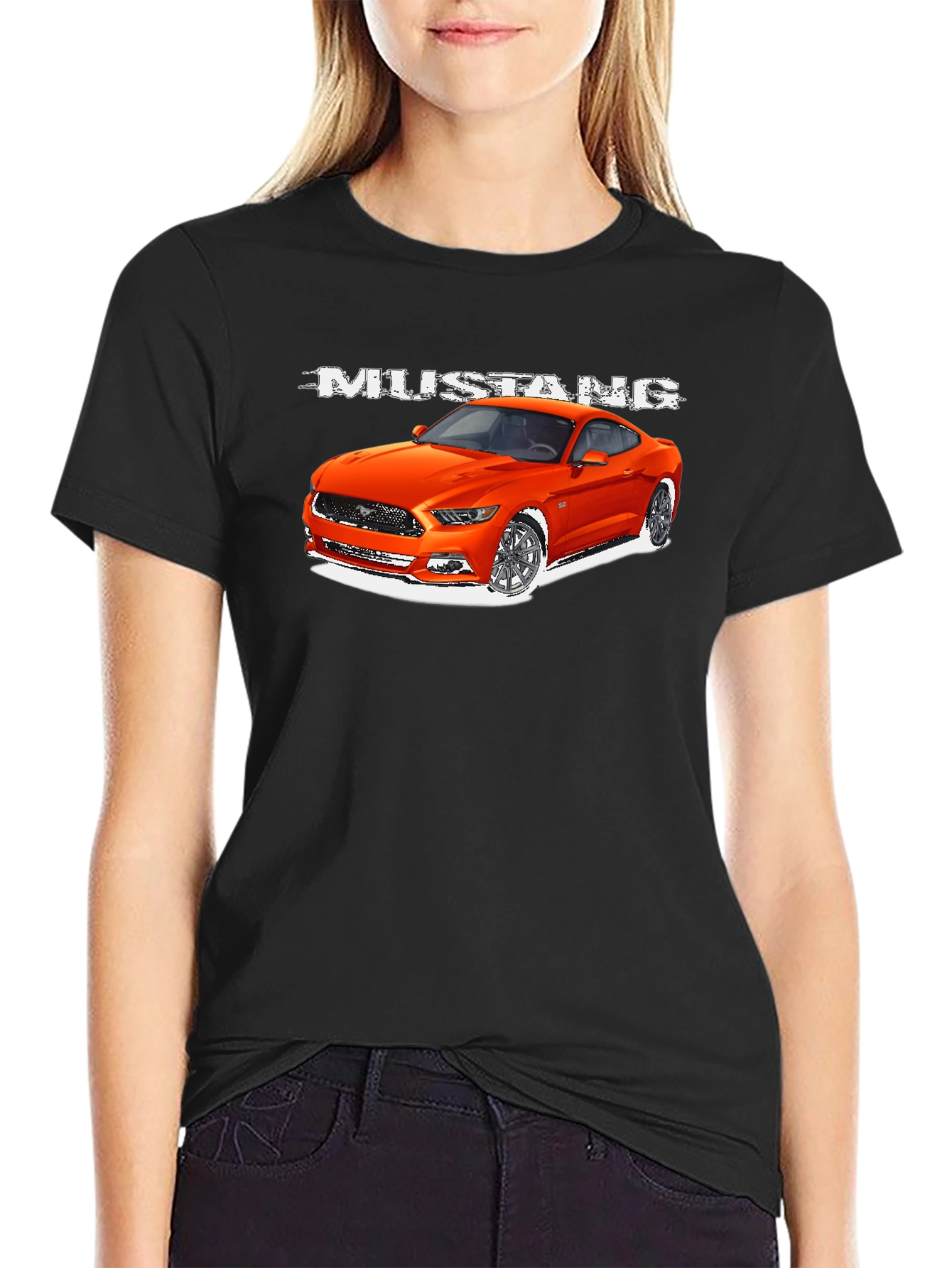 Mustang Car Graphic T-Shirt - Mens Black Tee