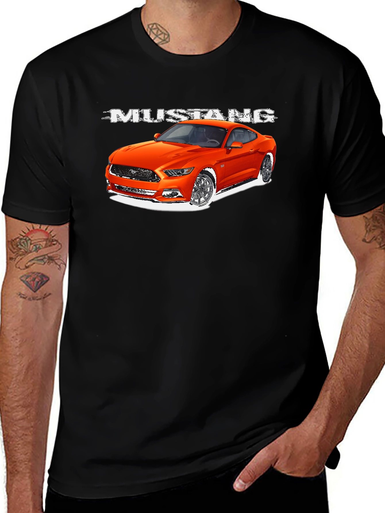 Mustang Car Graphic T-Shirt - Mens Black Tee