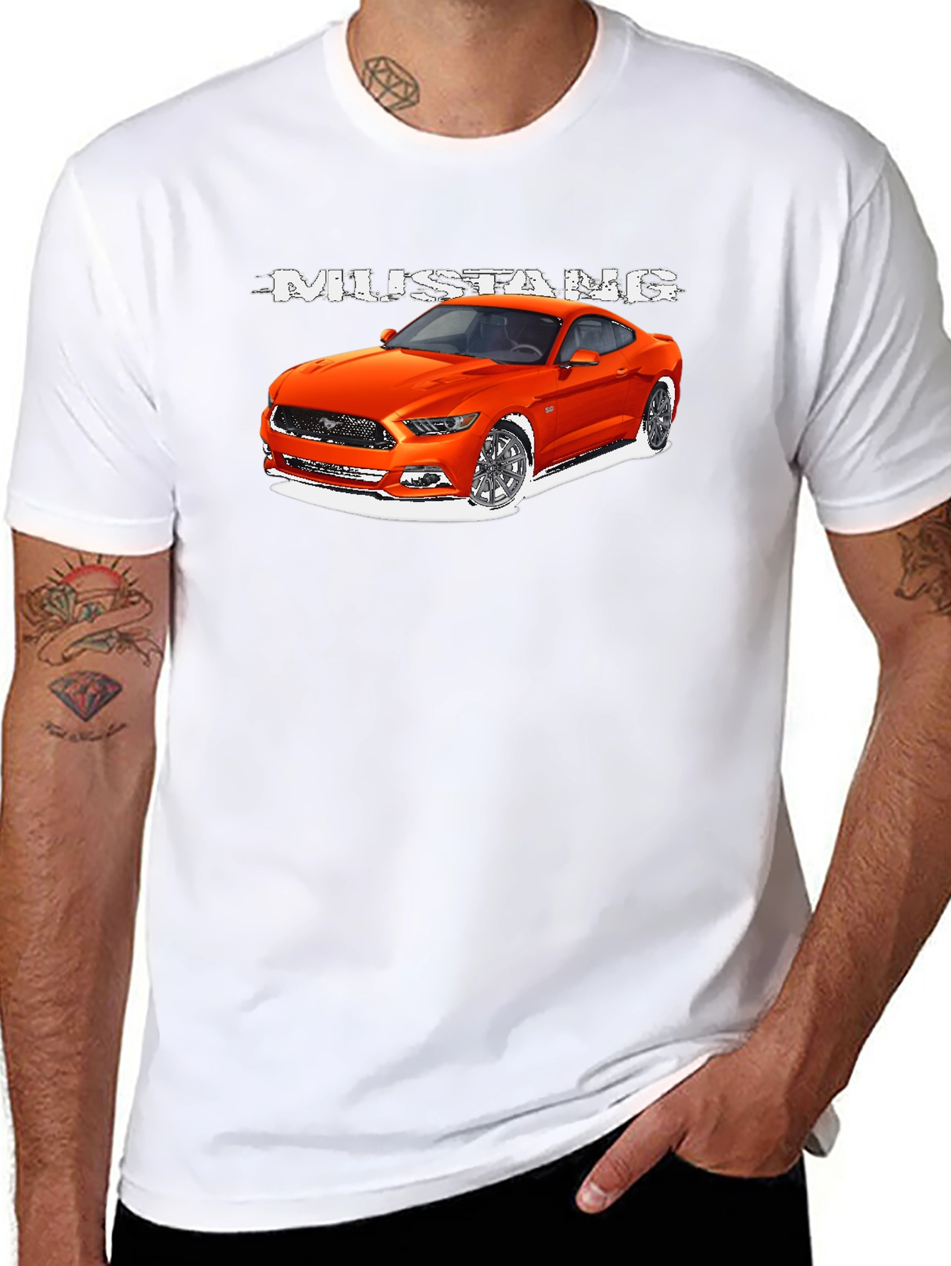 Mustang Car Graphic T-Shirt - Mens Black Tee