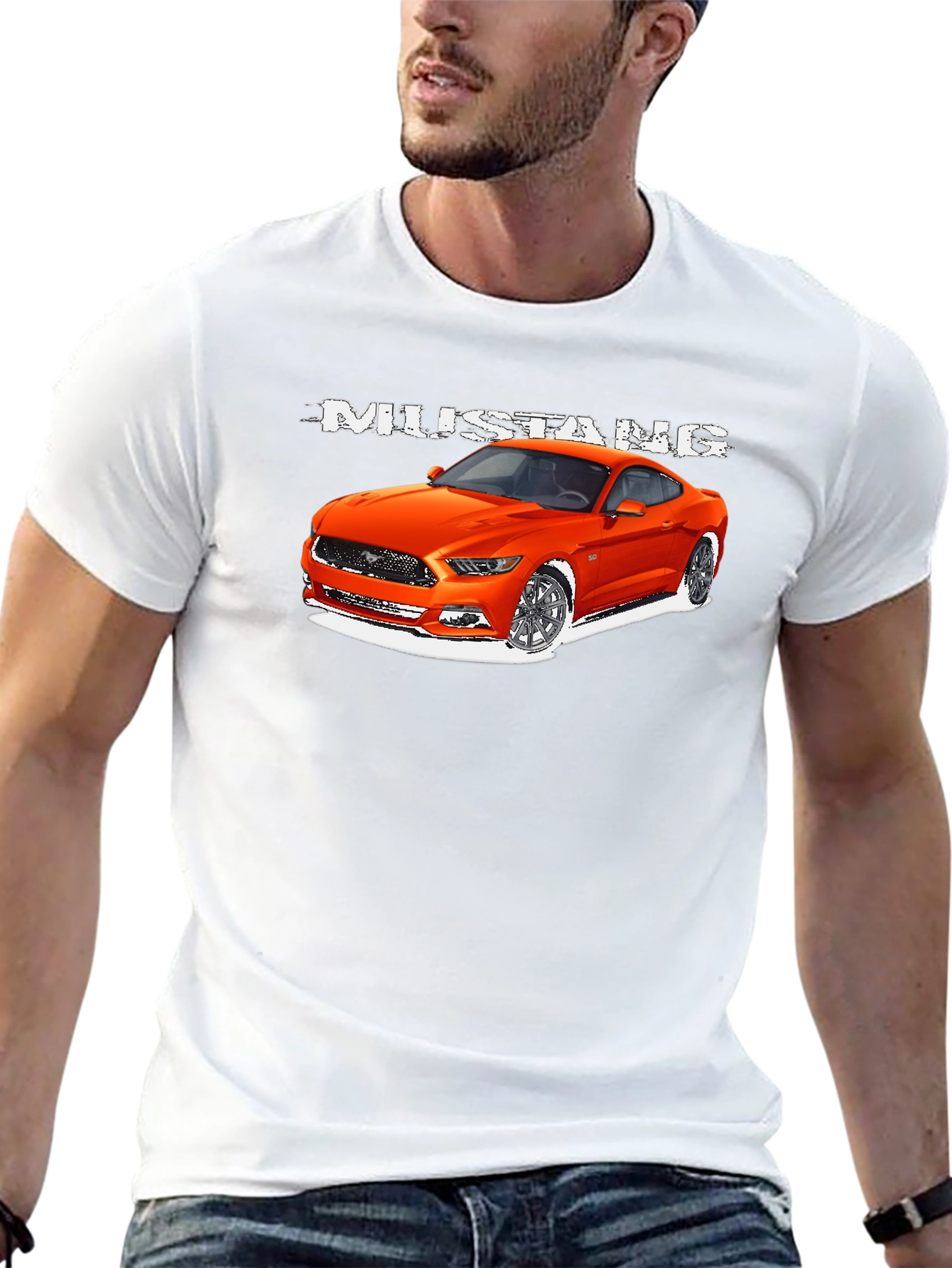 Mustang Car Graphic T-Shirt - Mens Black Tee