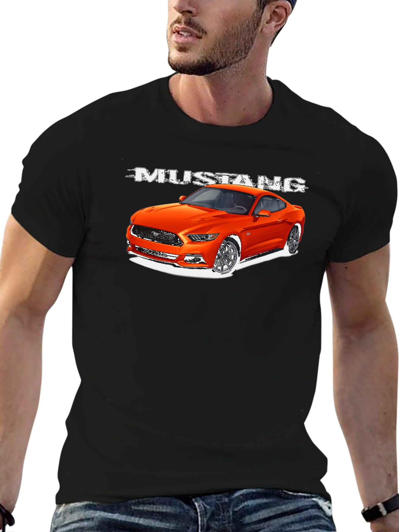 Mustang Car Graphic T-Shirt - Mens Black Tee