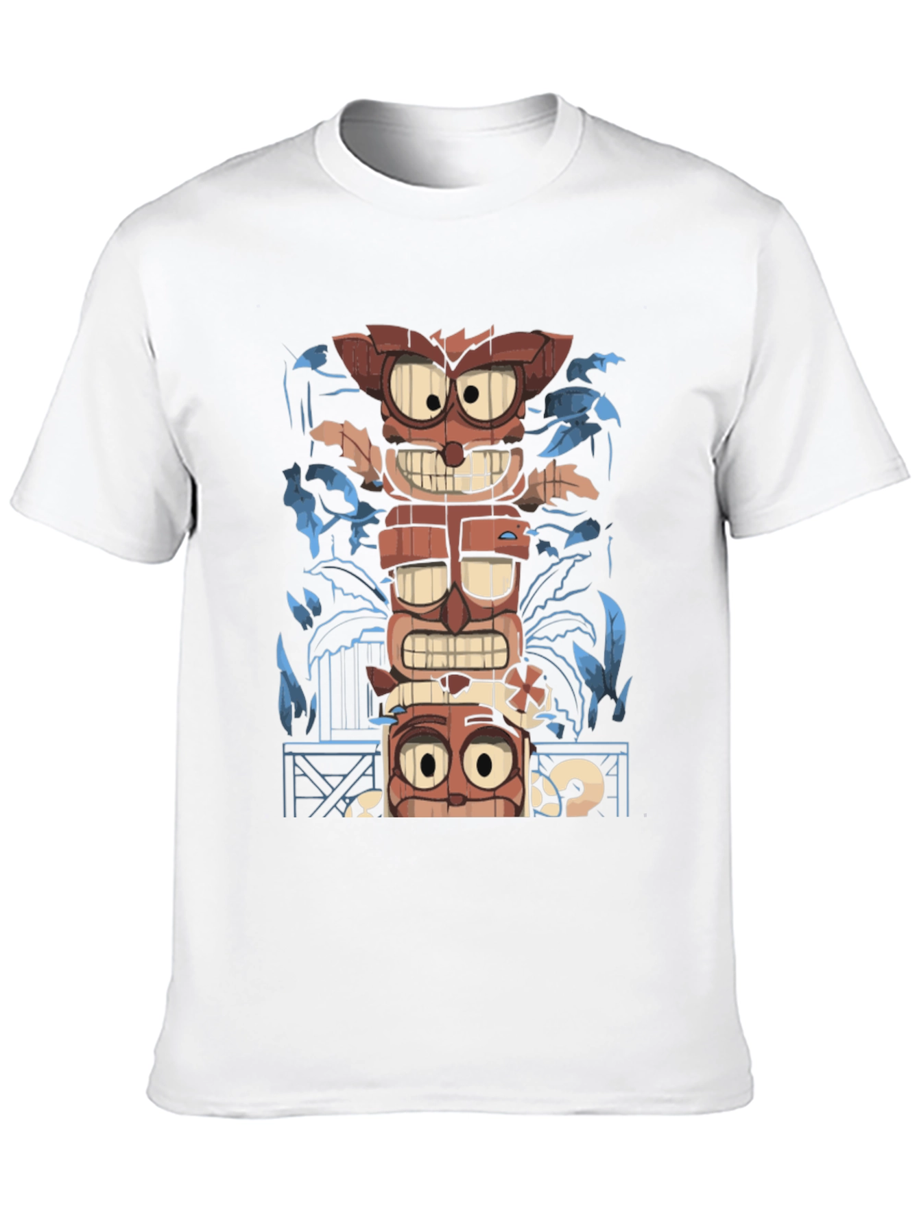 Tiki Totem Graphic Print T-Shirt - Mens Black Tee