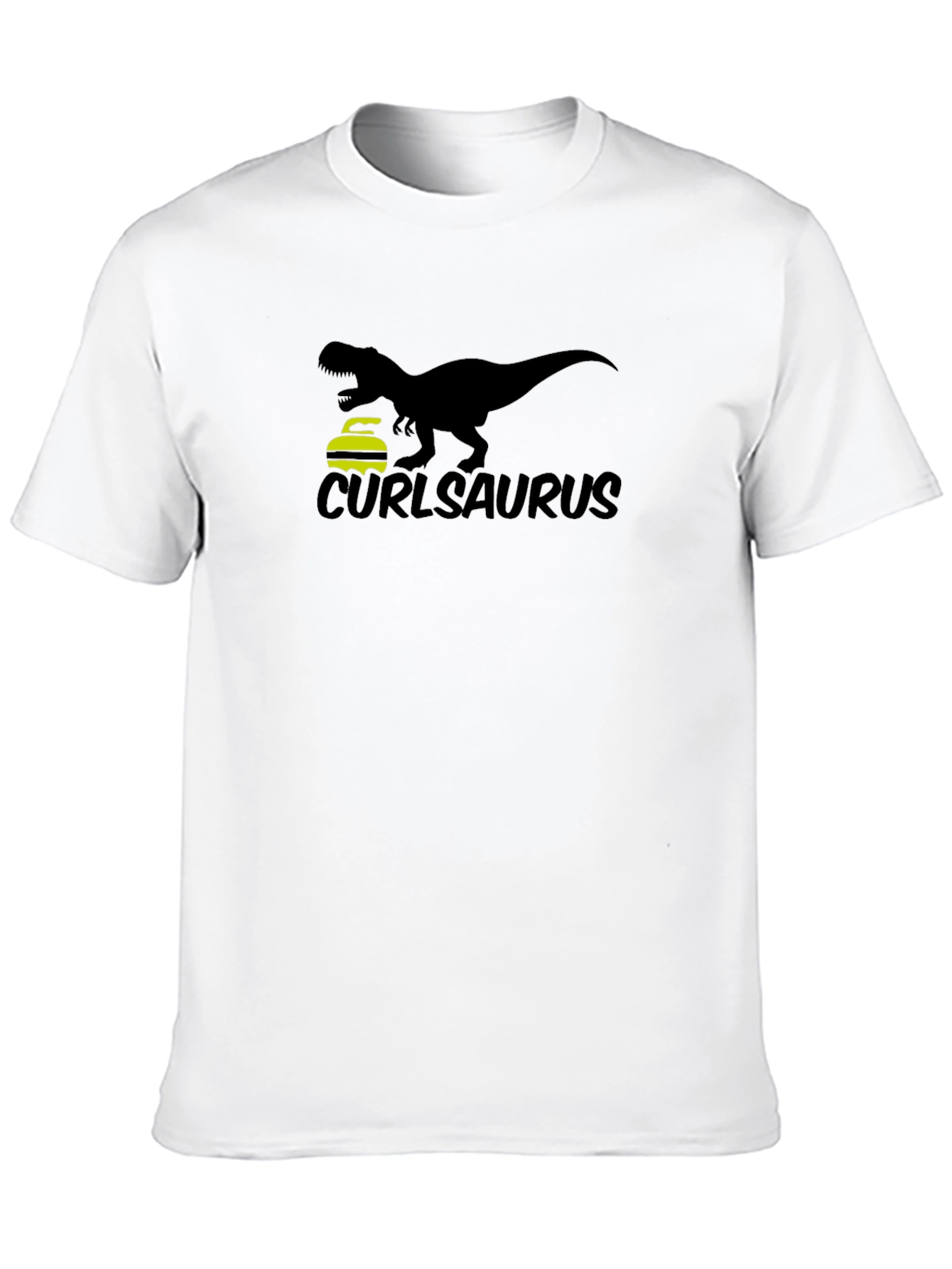 Curlasaurus T-Rex Curling Sport Tee