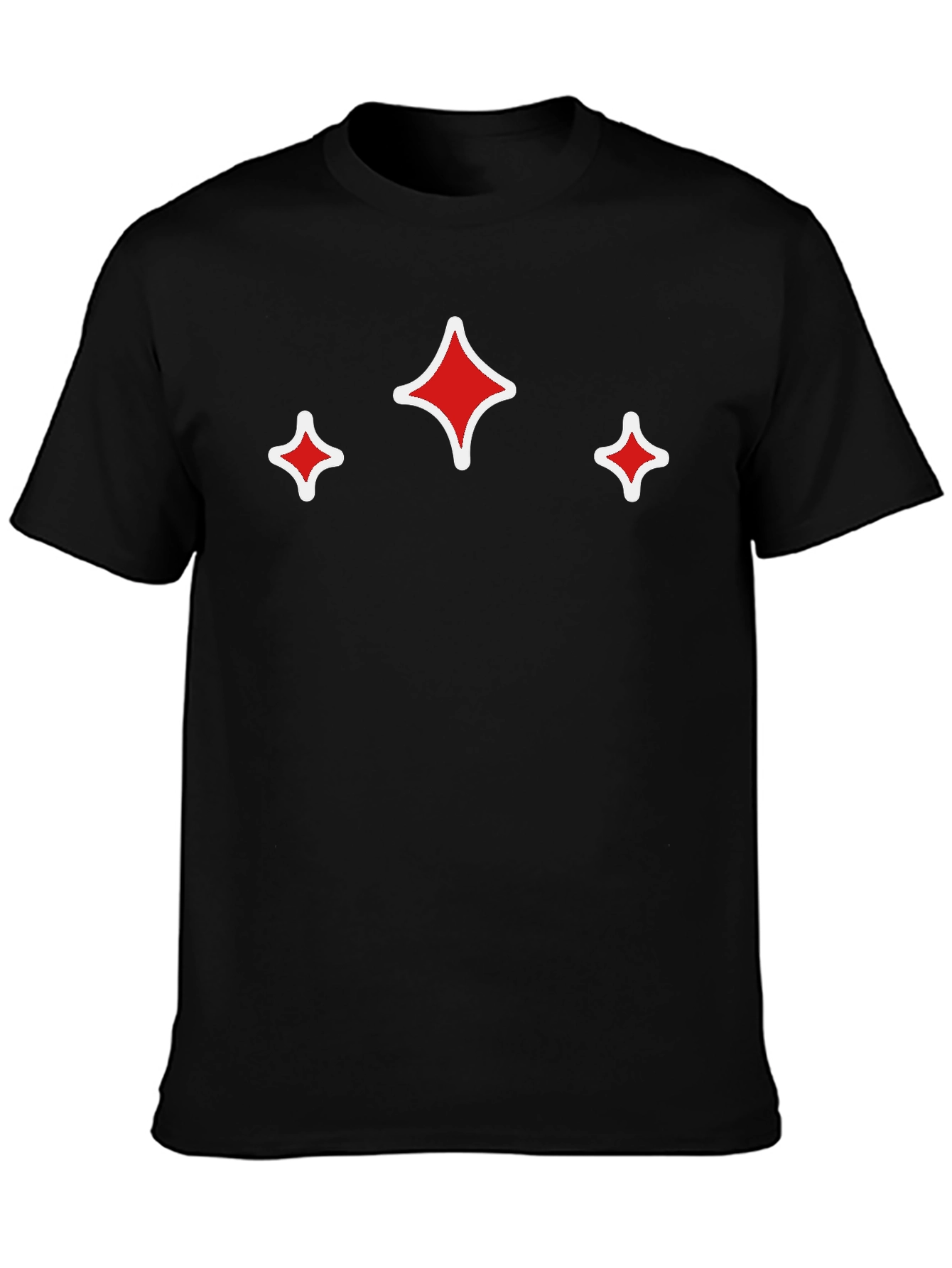 Red Sparkle Graphic Black T-Shirt
