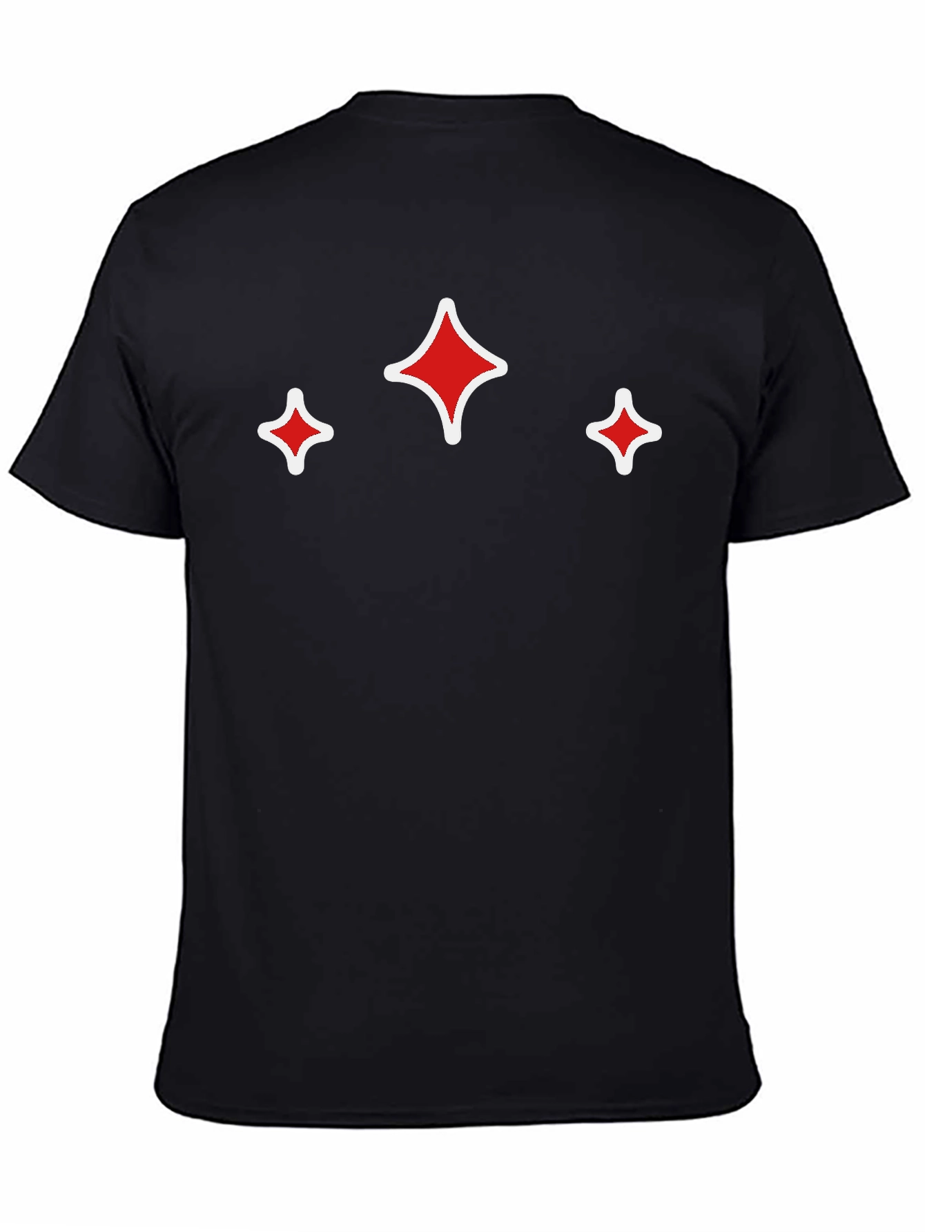 Red Sparkle Graphic Black T-Shirt