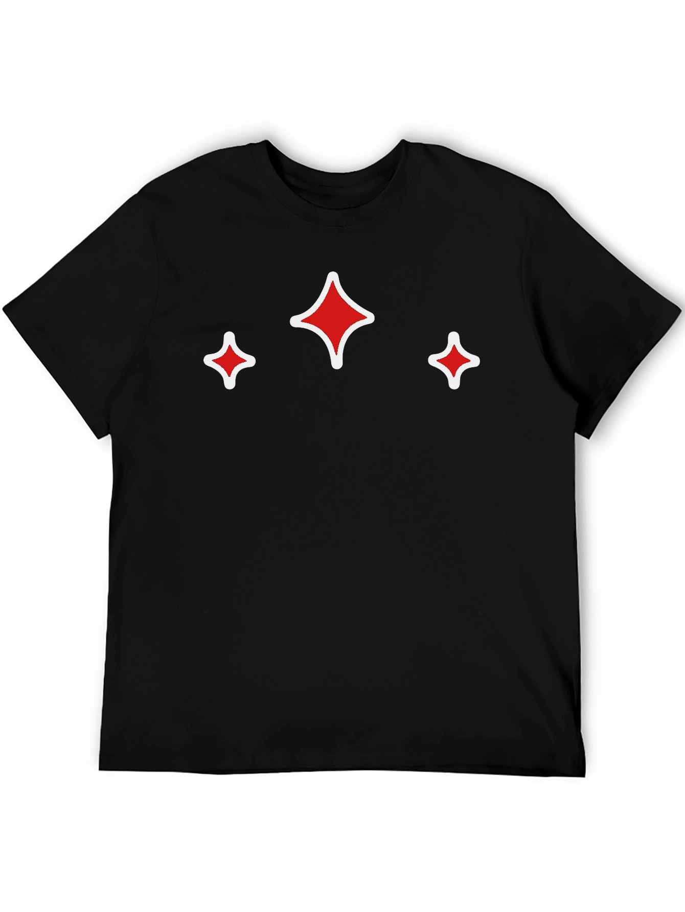 Red Sparkle Graphic Black T-Shirt