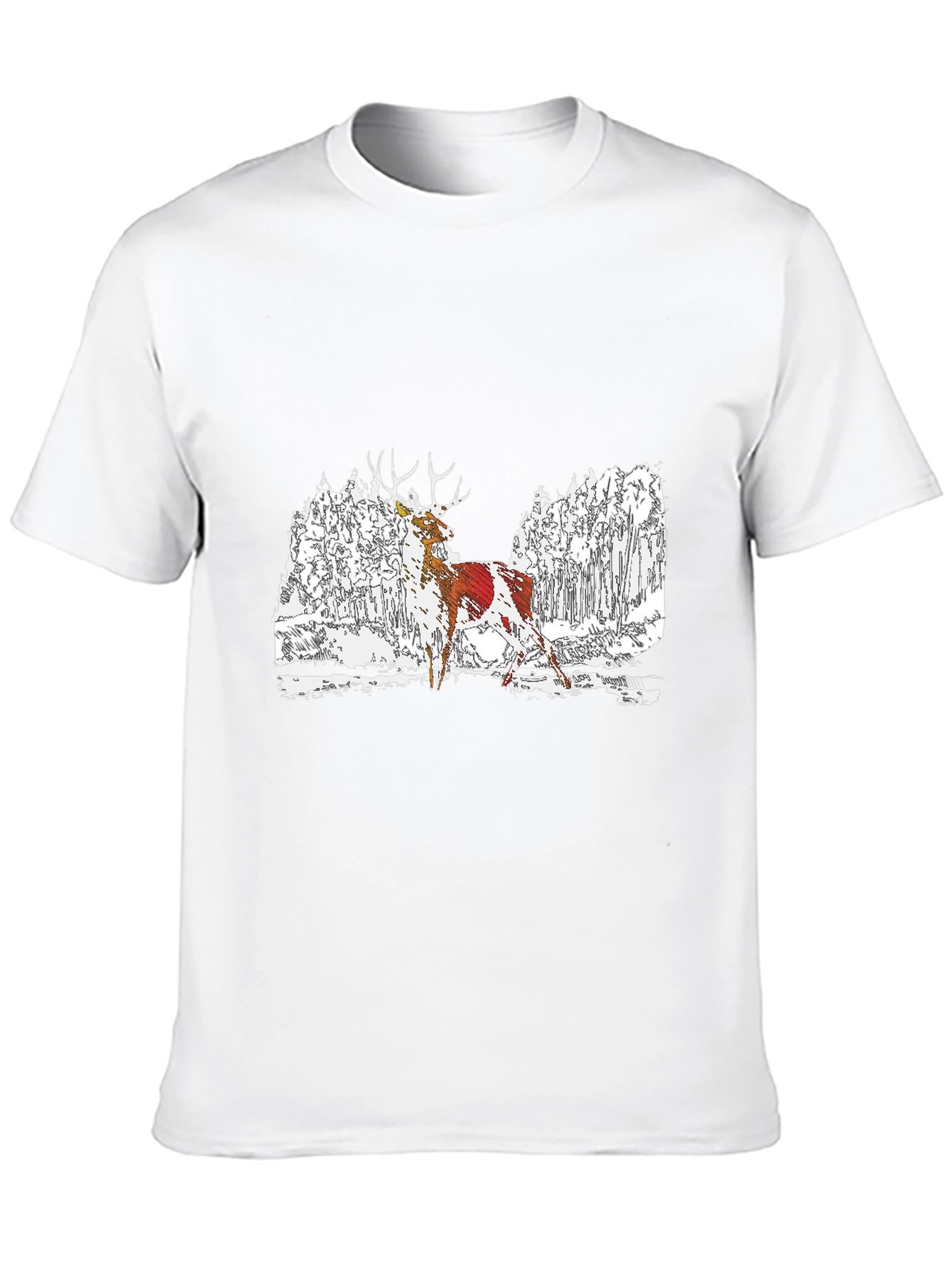 Deer Graphic Black T-Shirt