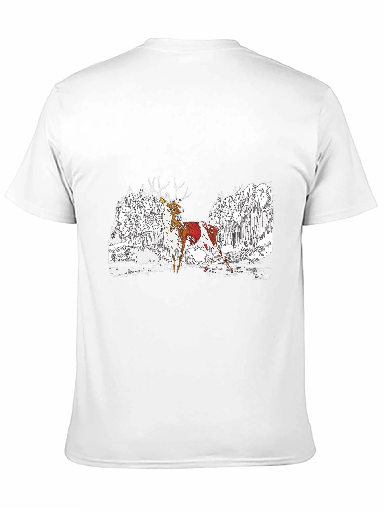Deer Graphic Black T-Shirt