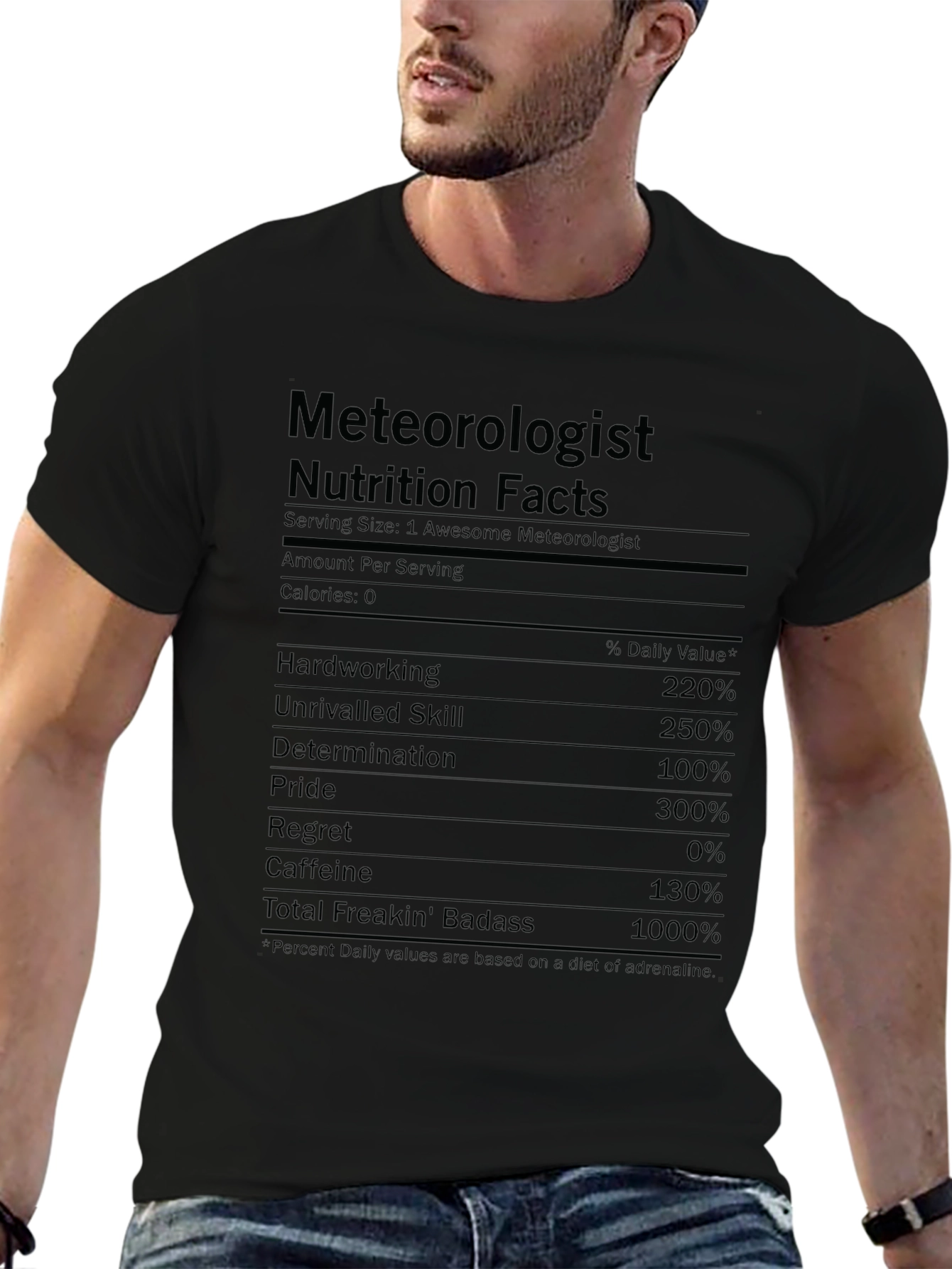 Meteorologist Nutrition Facts Black T-Shirt