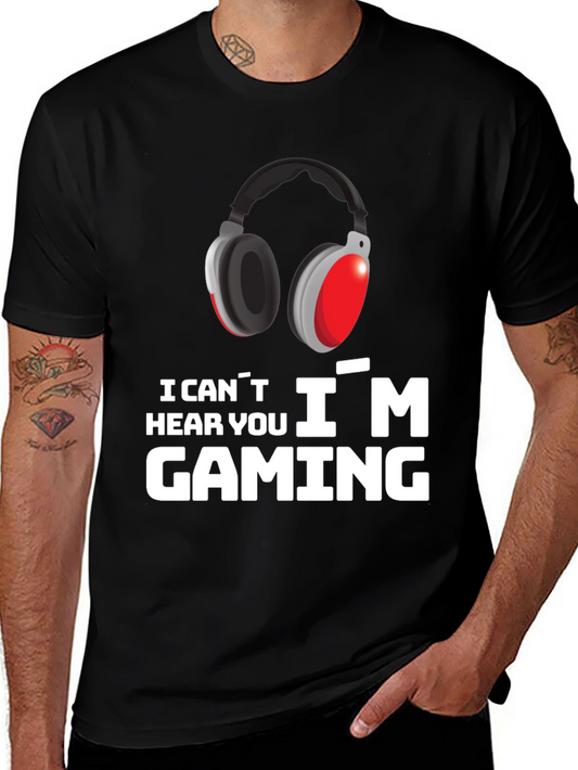 Gaming T-Shirt - I Cant Hear You Gamer Headset Design