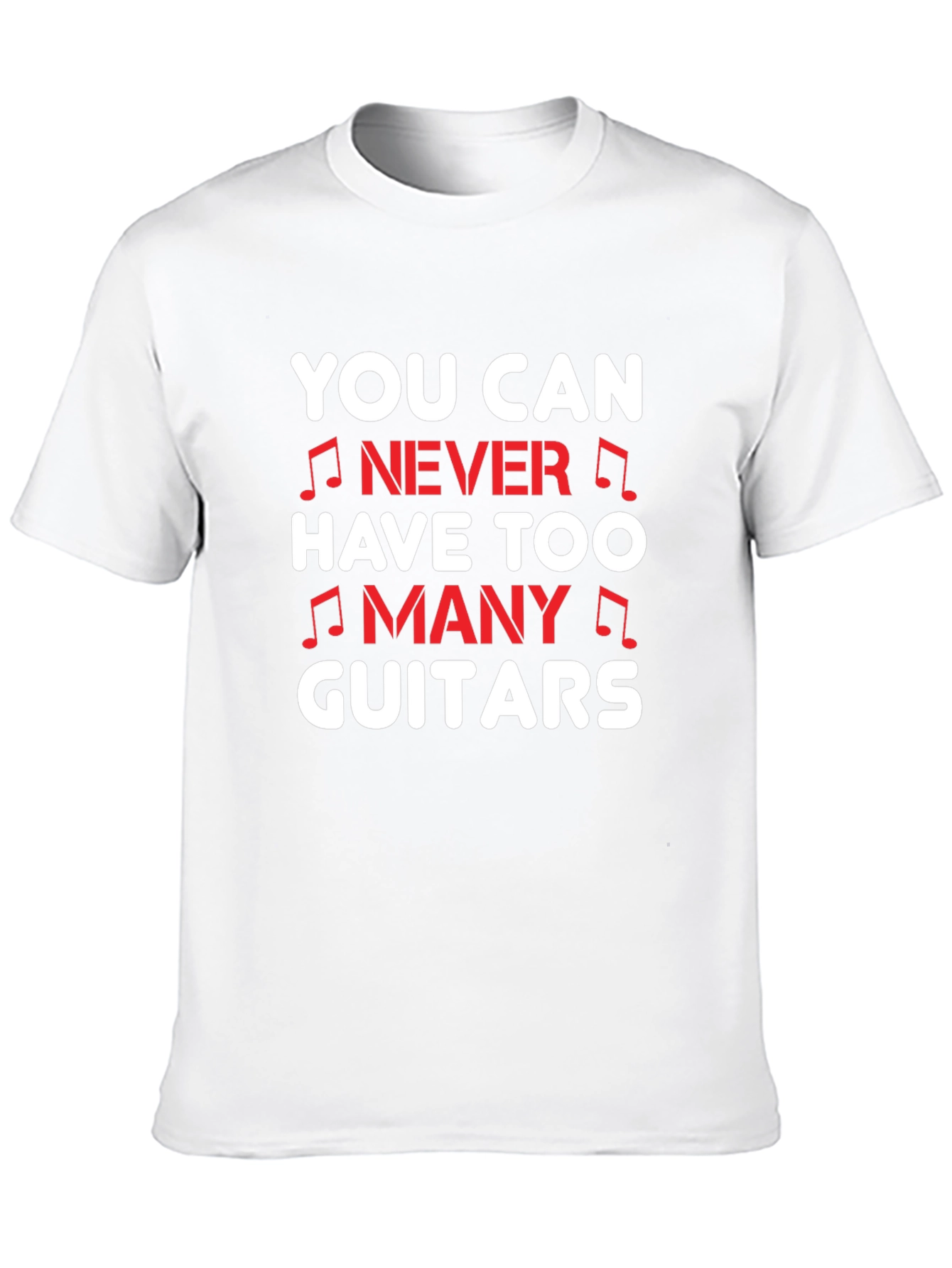 Funny Guitar Lover T-Shirt - Never Too Many Guitars