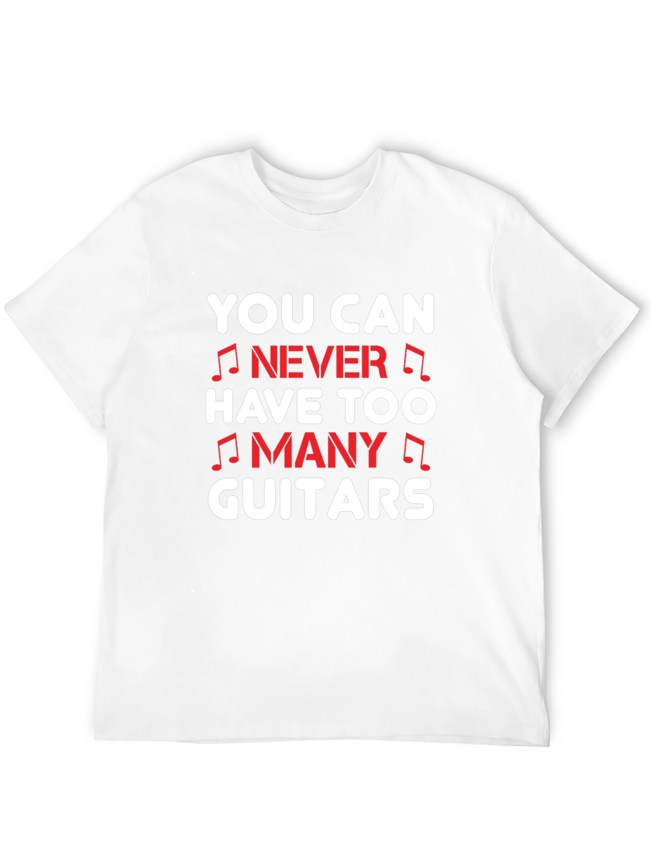 Funny Guitar Lover T-Shirt - Never Too Many Guitars