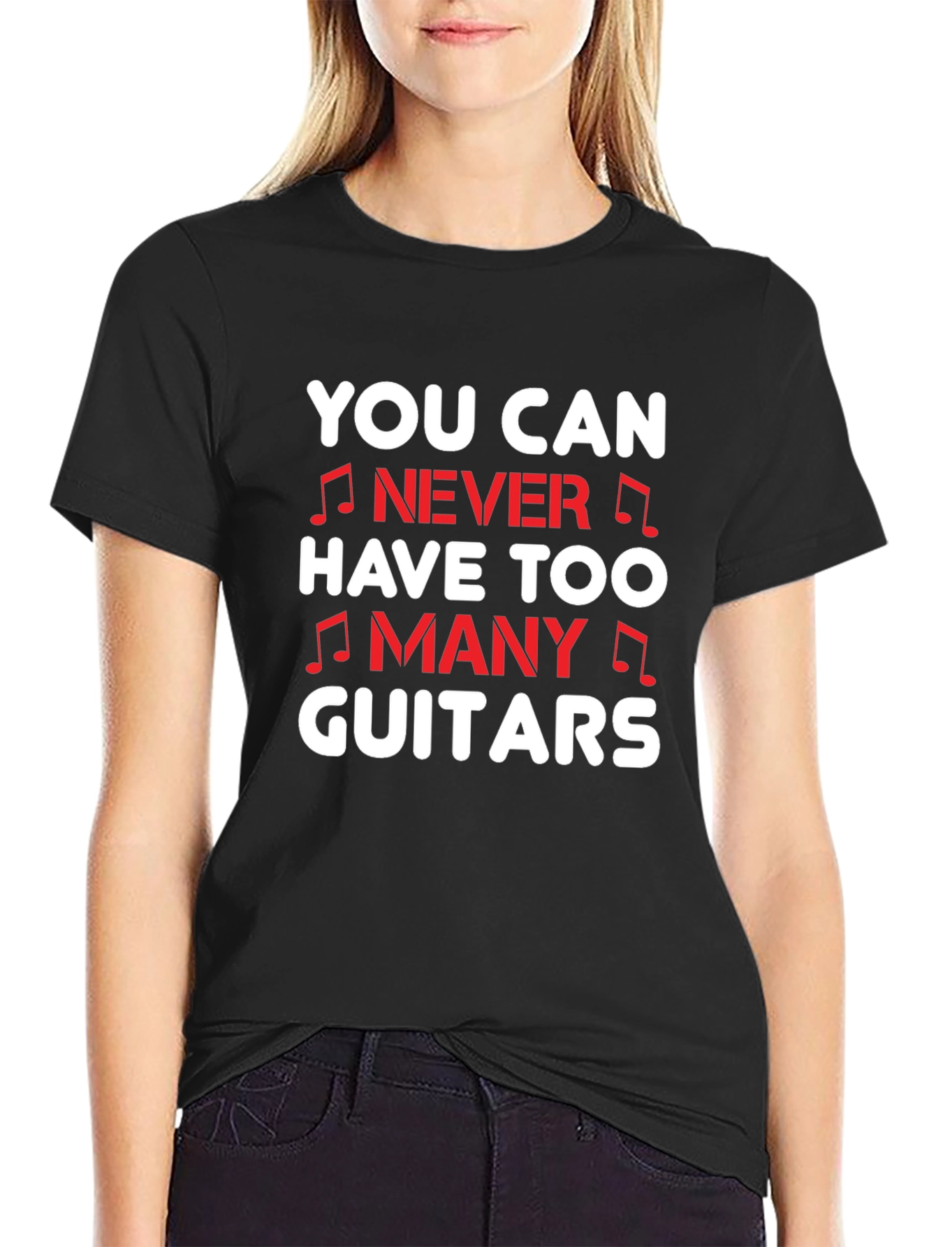 Funny Guitar Lover T-Shirt - Never Too Many Guitars