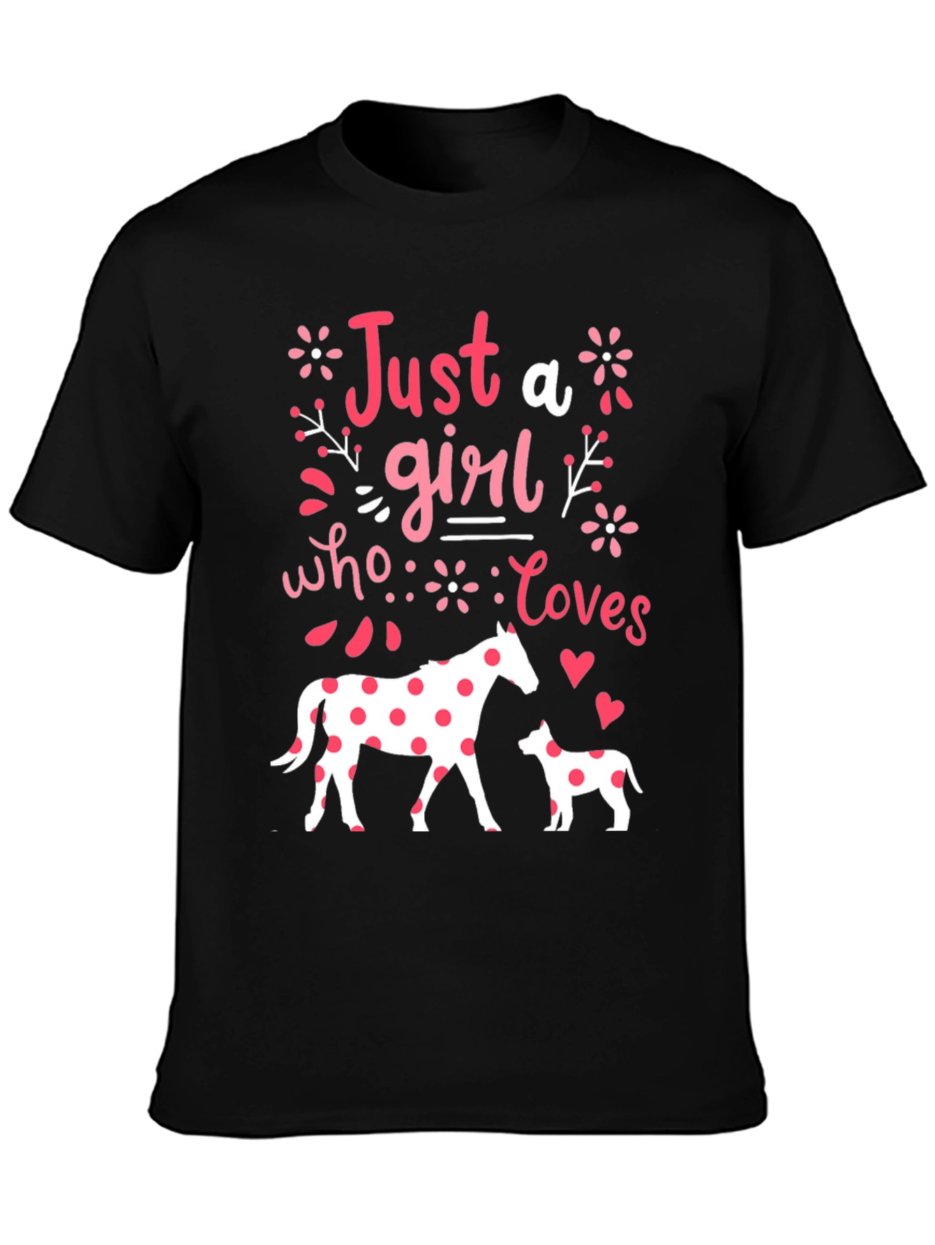 Girl Who Loves Horses & Dogs Tee