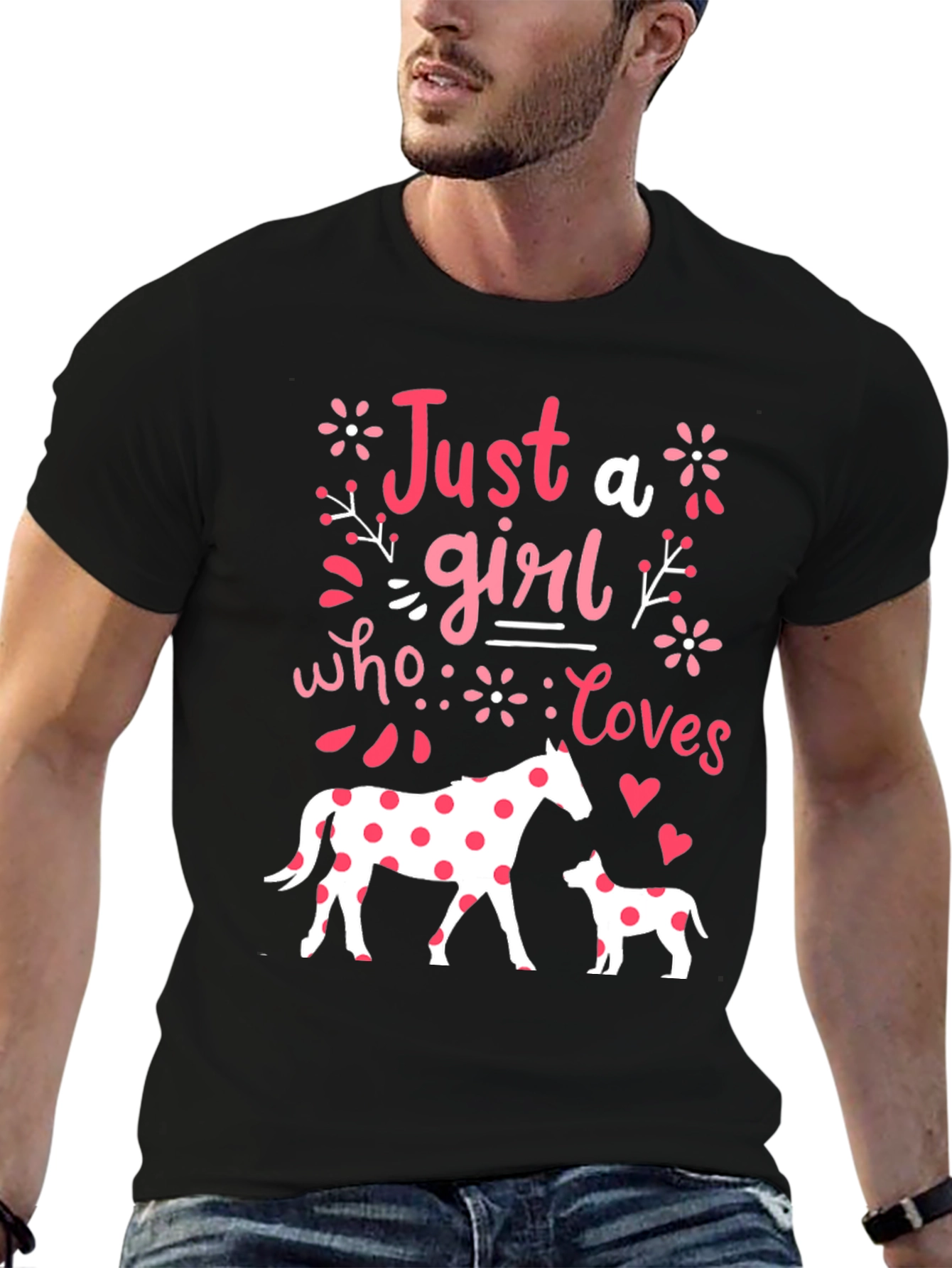 Girl Who Loves Horses & Dogs Tee