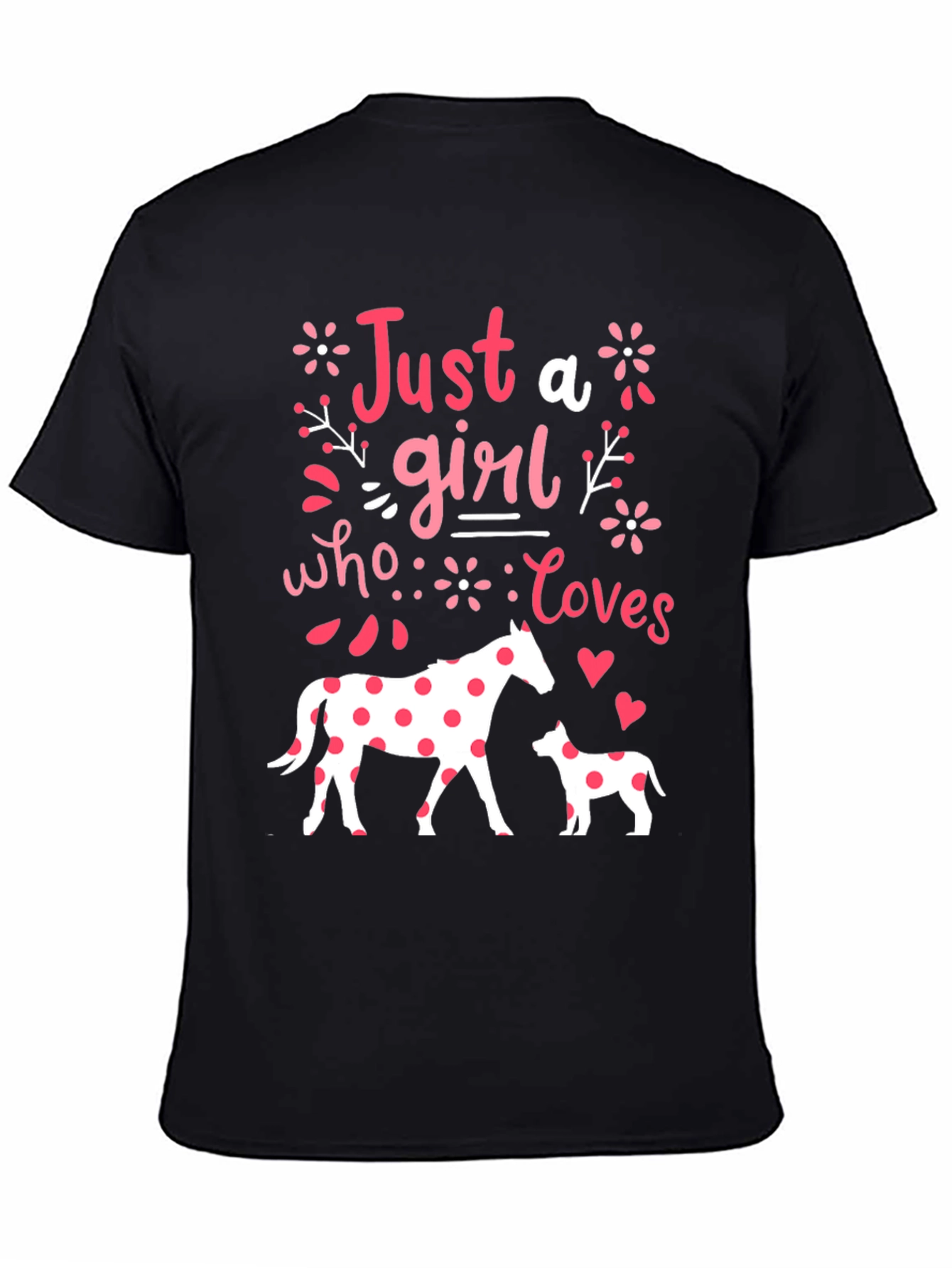 Girl Who Loves Horses & Dogs Tee