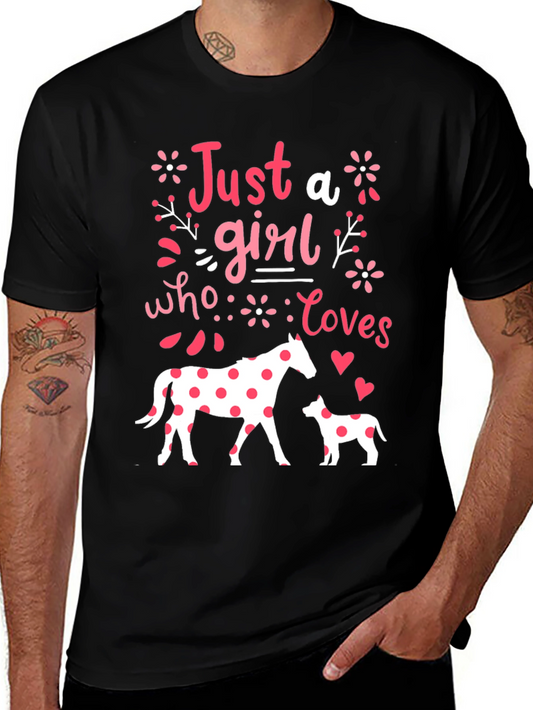 Girl Who Loves Horses & Dogs Tee