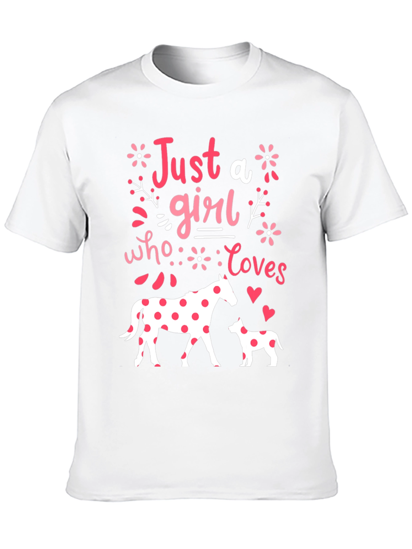 Girl Who Loves Horses & Dogs Tee
