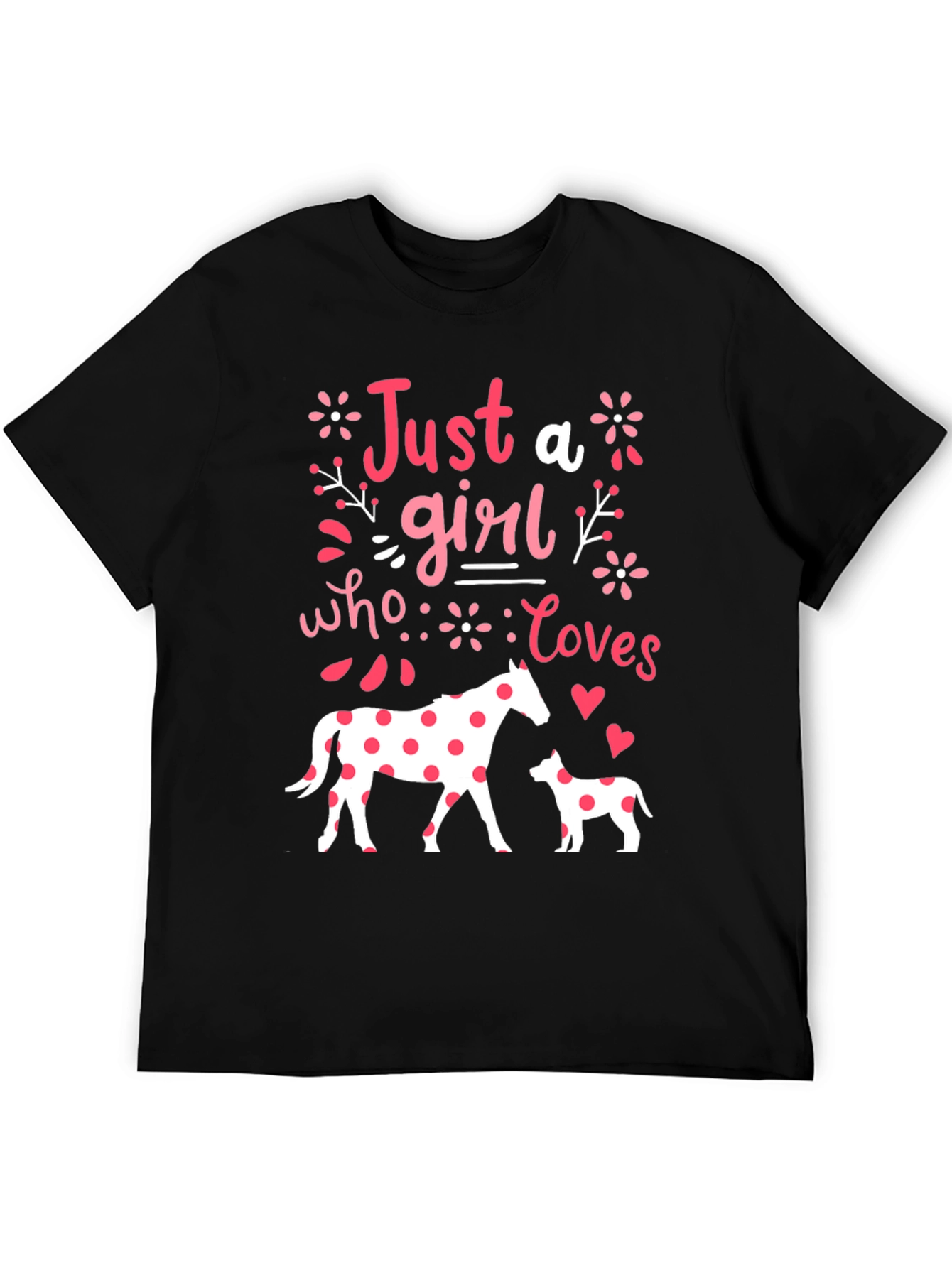 Girl Who Loves Horses & Dogs Tee