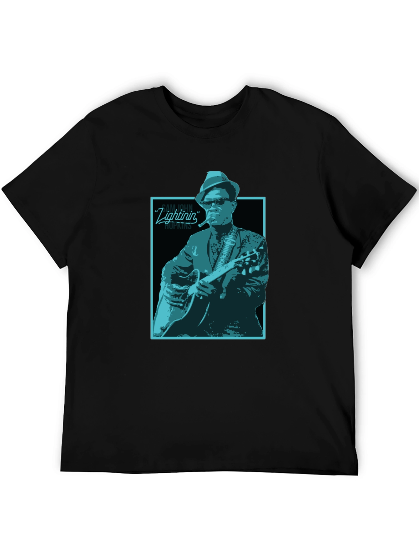 Lightnin Hopkins Graphic Tee - Black Cotton T-Shirt