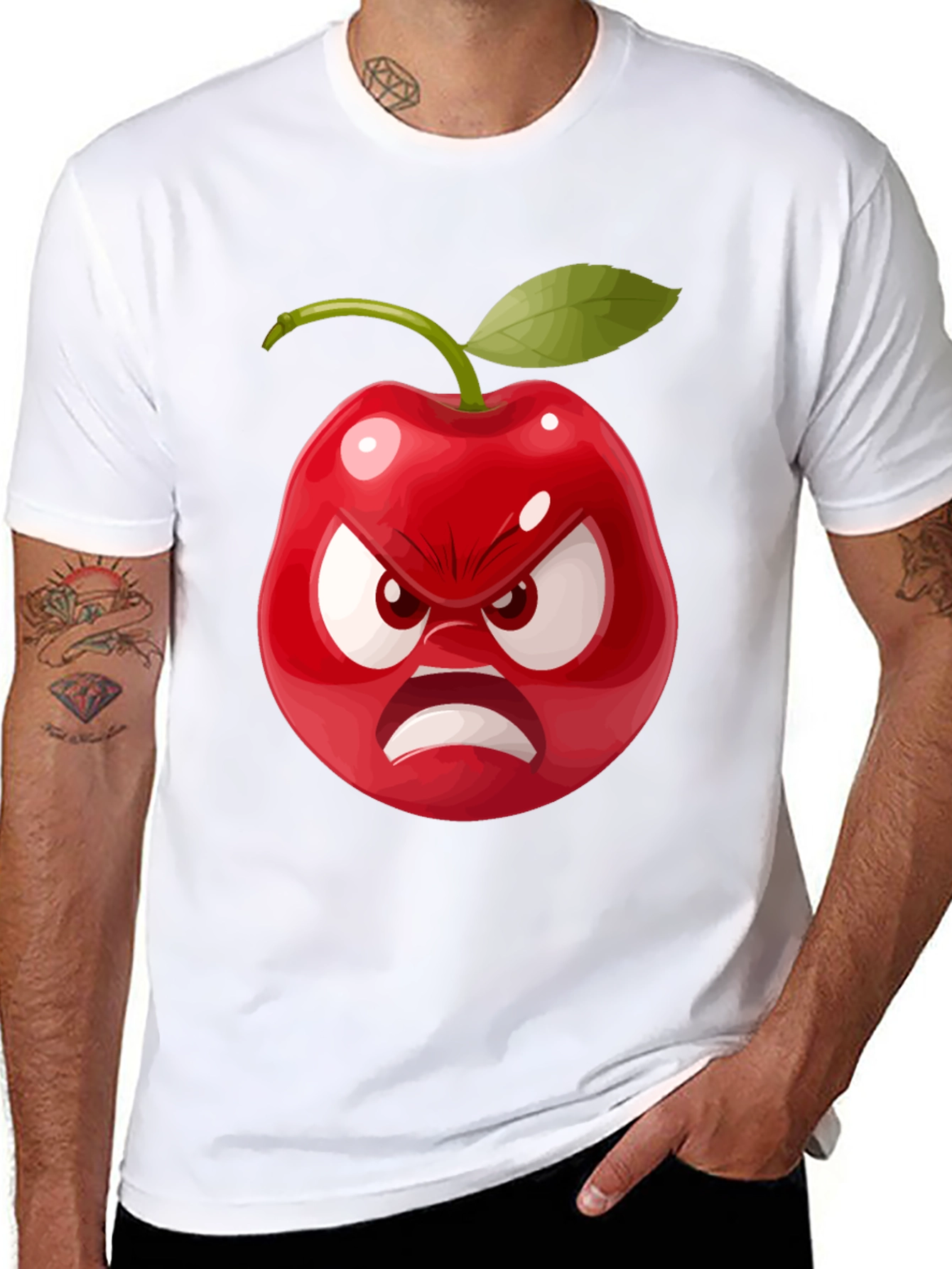 Angry Cherry Graphic Tee - Unisex Cotton T-Shirt
