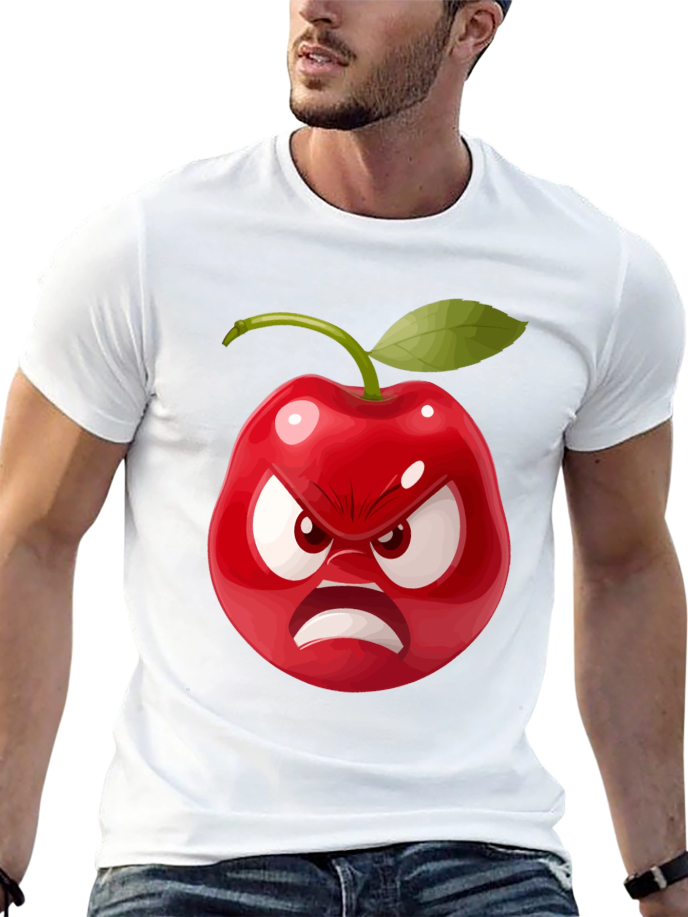 Angry Cherry Graphic Tee - Unisex Cotton T-Shirt
