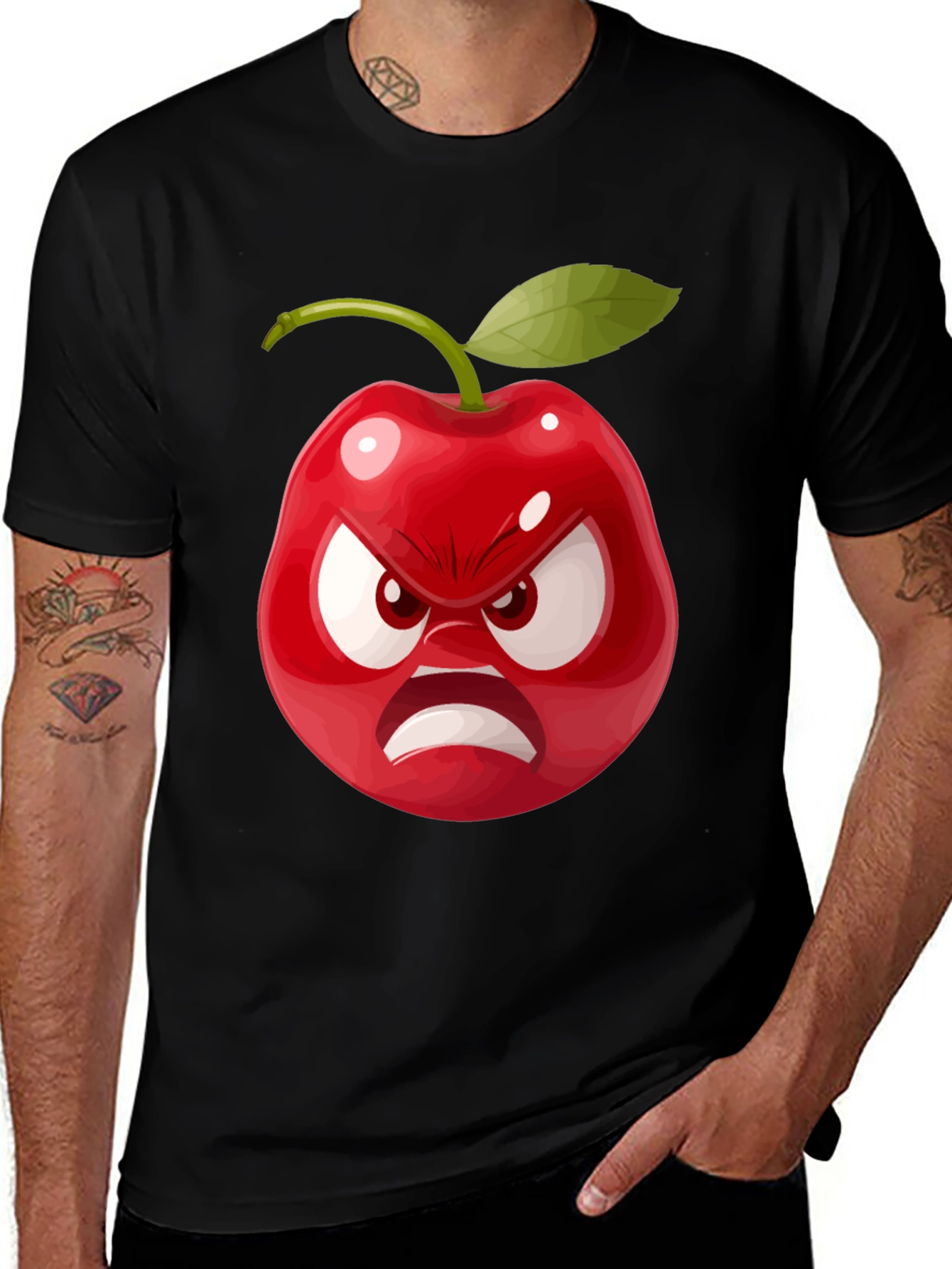 Angry Cherry Graphic Tee - Unisex Cotton T-Shirt