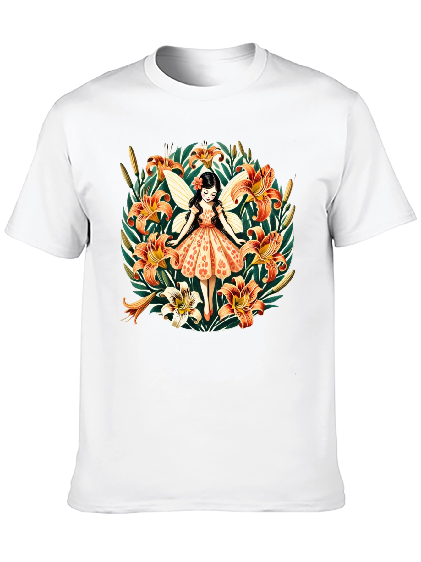 Fairy Lily Garden Graphic Tee - Unique Design