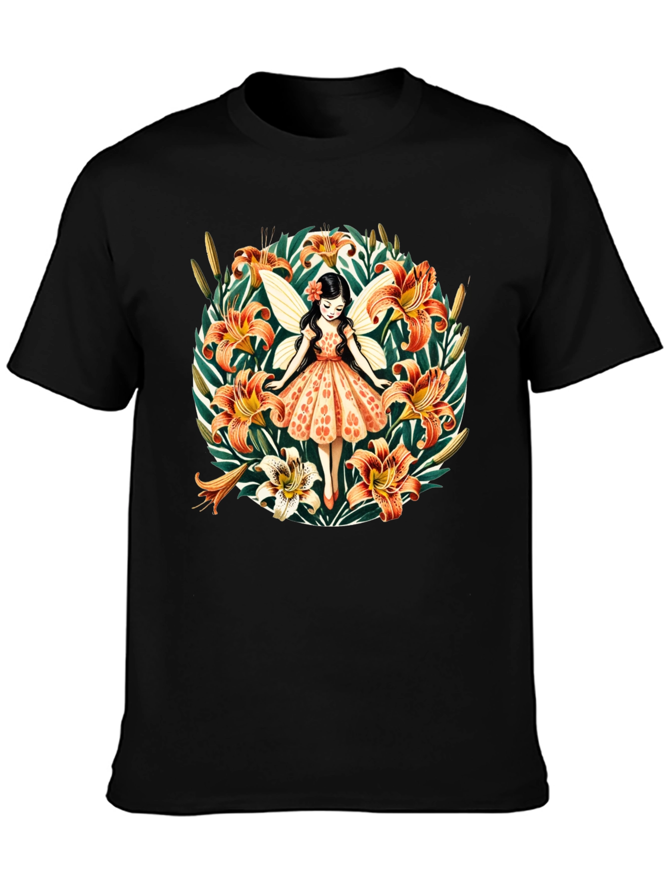 Fairy Lily Garden Graphic Tee - Unique Design