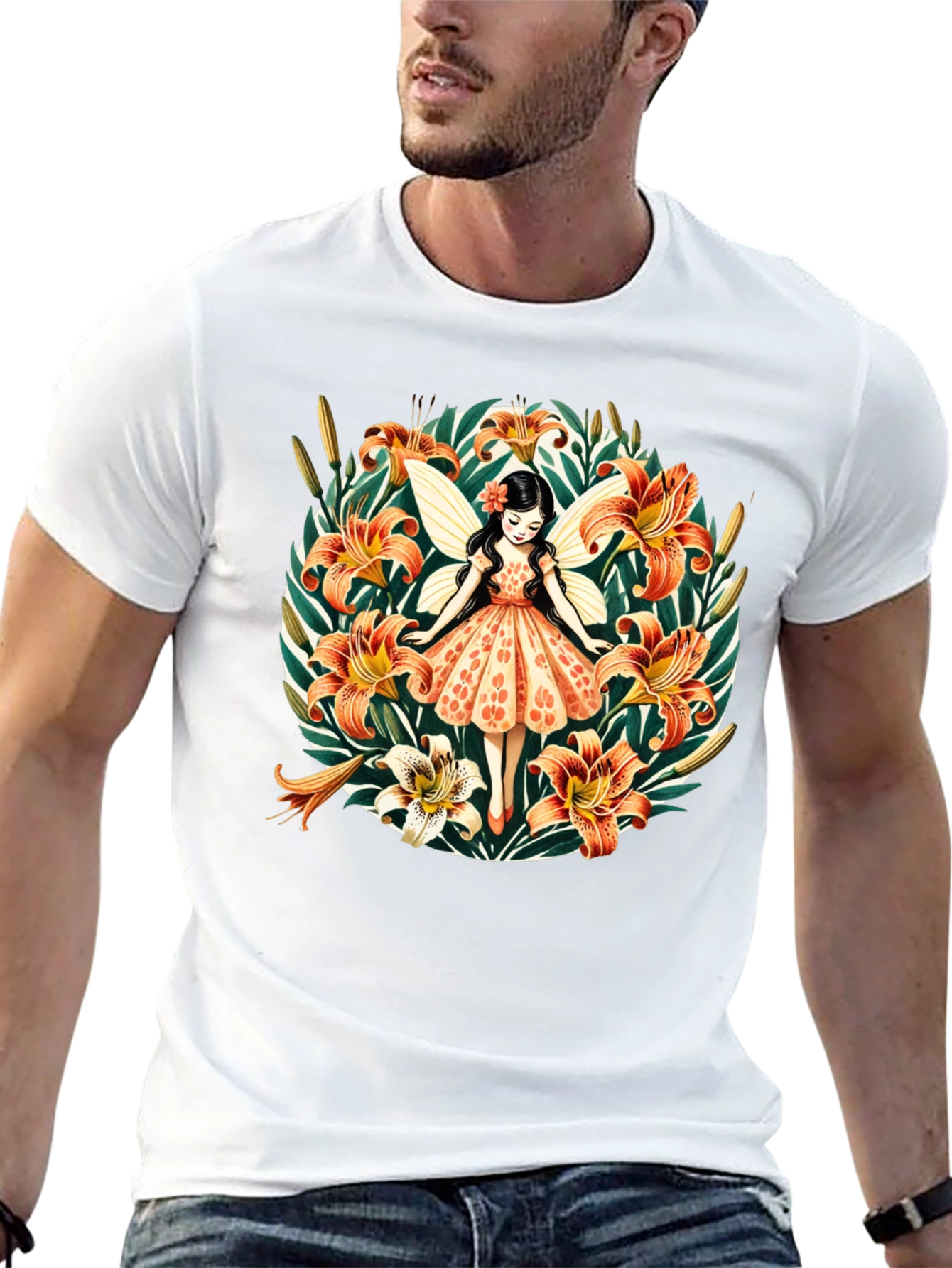 Fairy Lily Garden Graphic Tee - Unique Design
