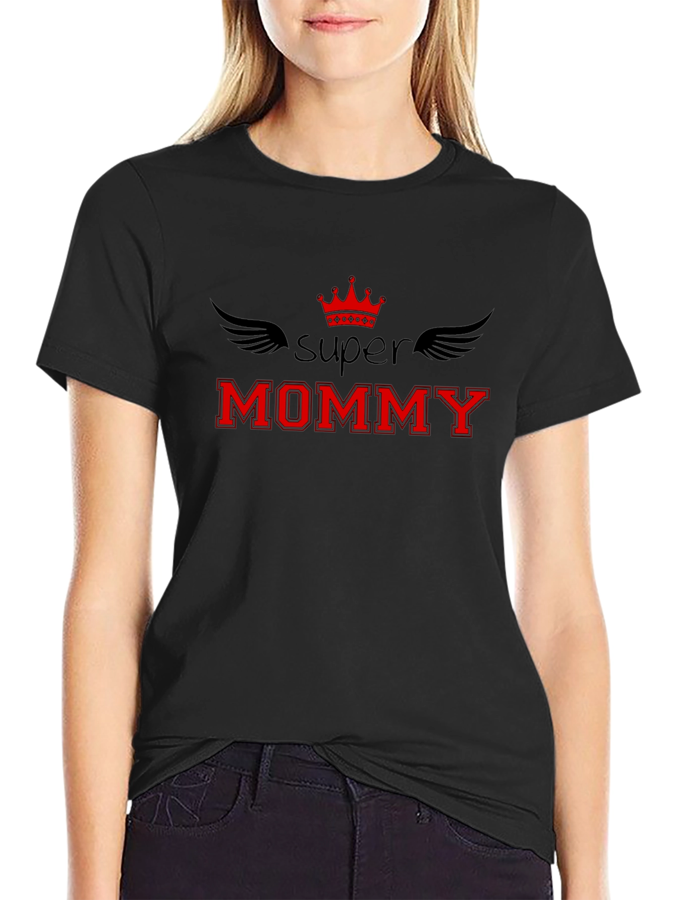 Super Mommy Graphic Tee - Black