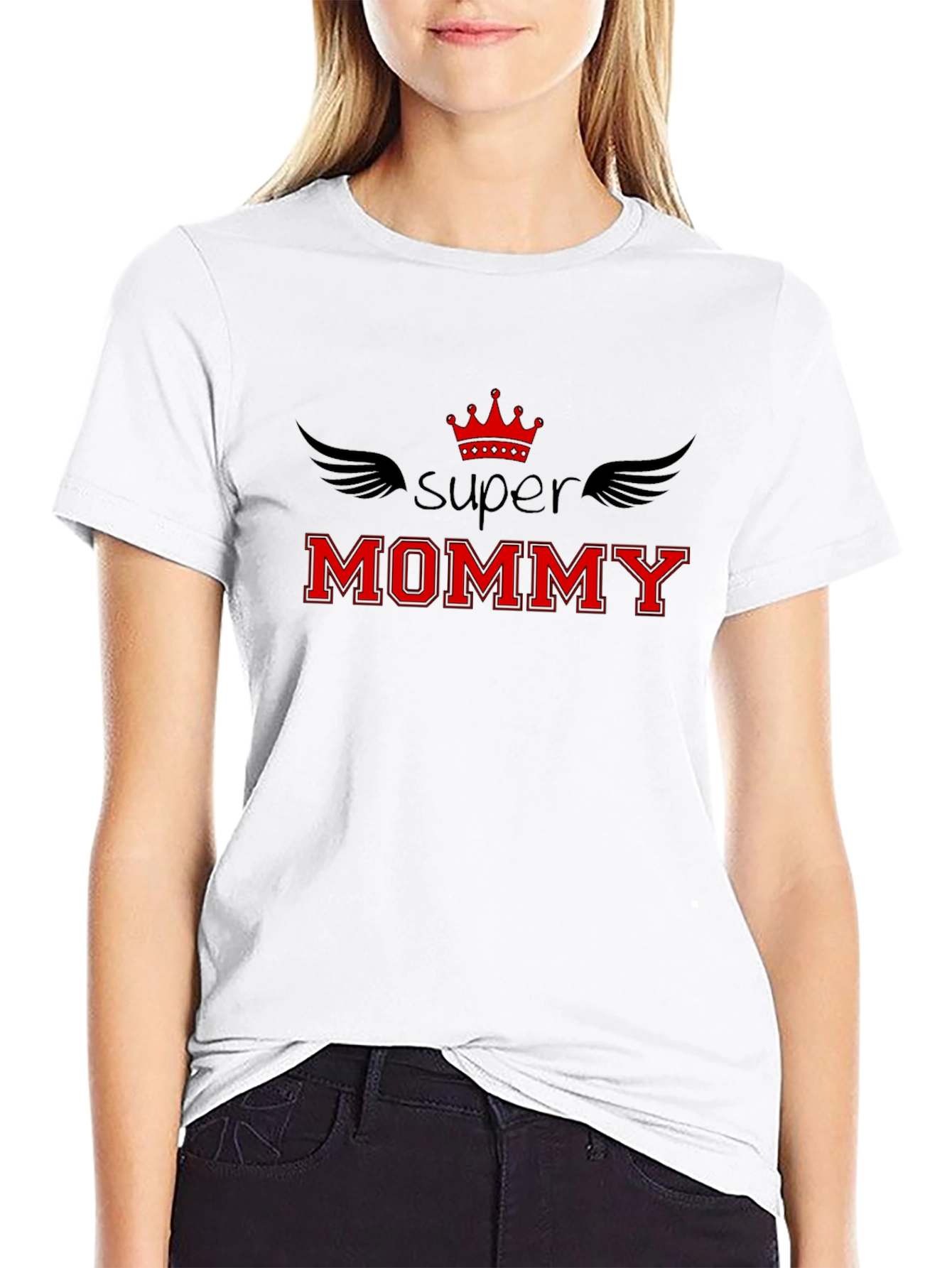 Super Mommy Graphic Tee - Black