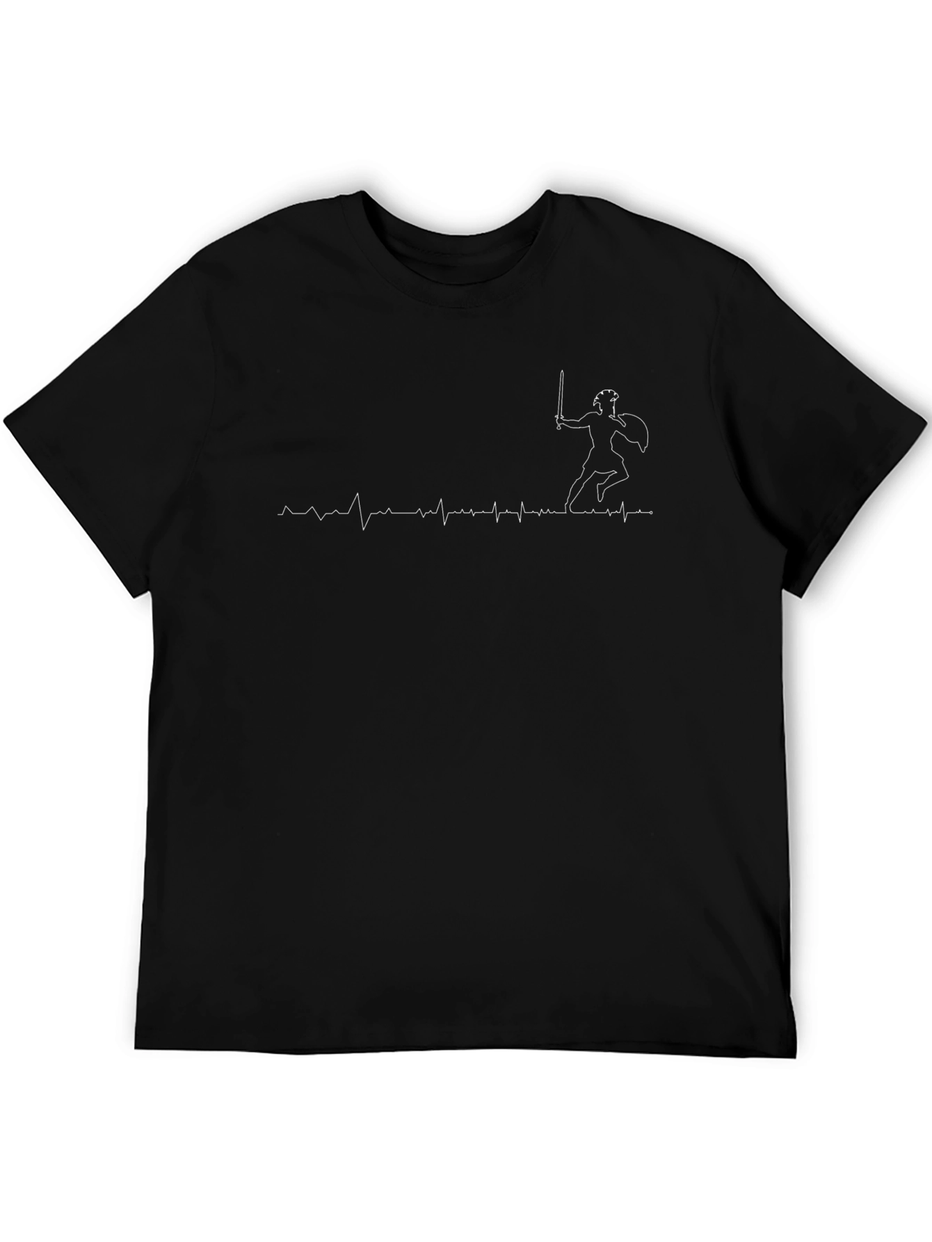 Warrior Heartbeat T-Shirt - Black Graphic Tee
