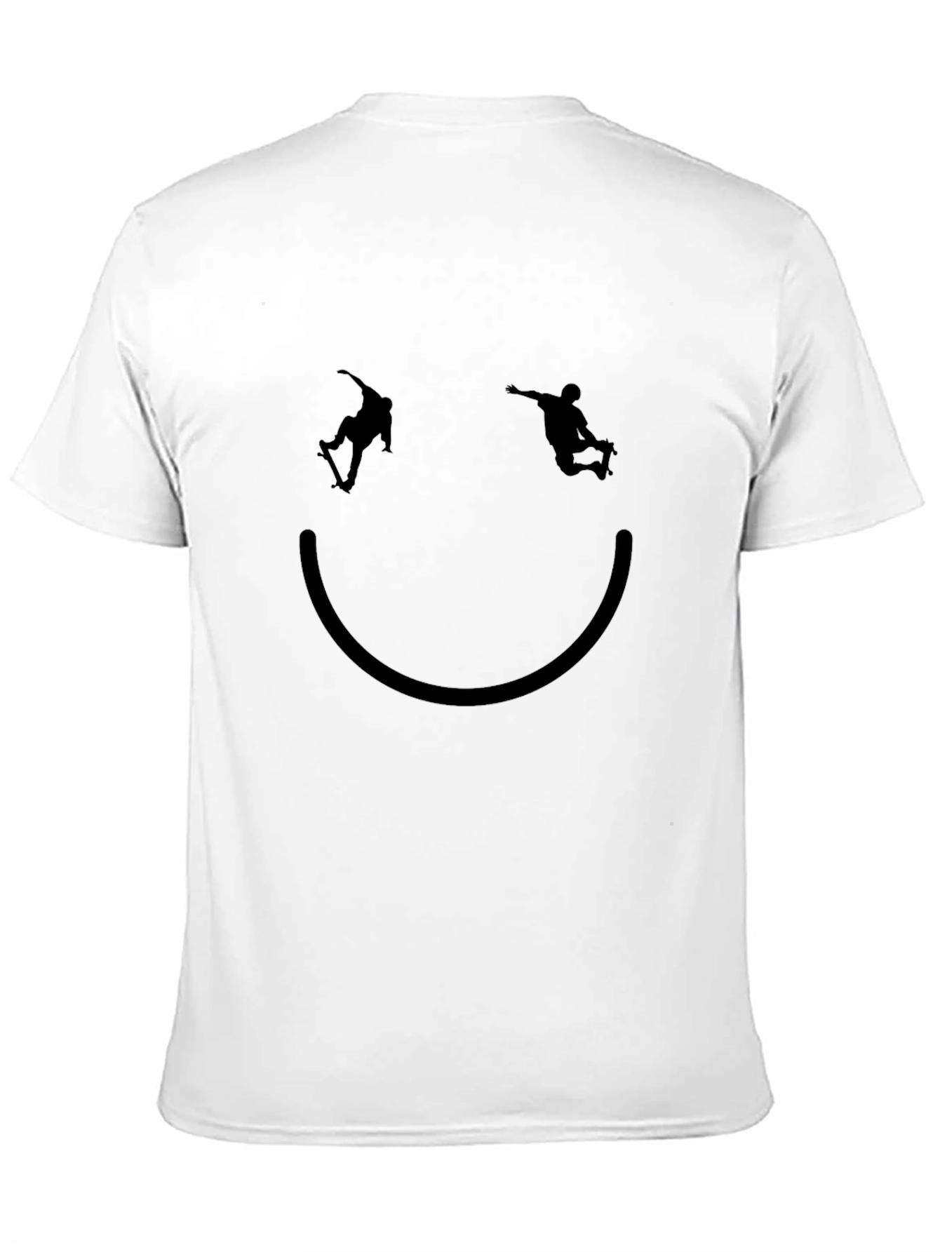 Skateboard Smiley Tee - Black Graphic T-Shirt