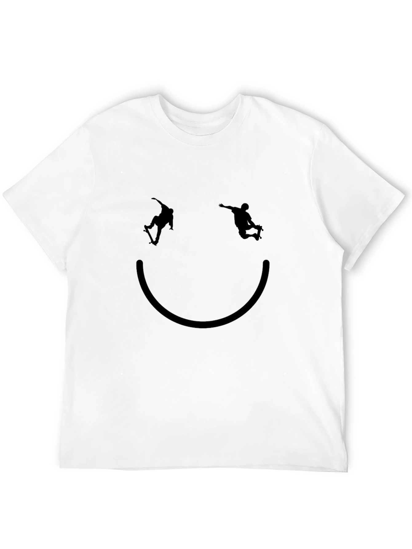 Skateboard Smiley Tee - Black Graphic T-Shirt