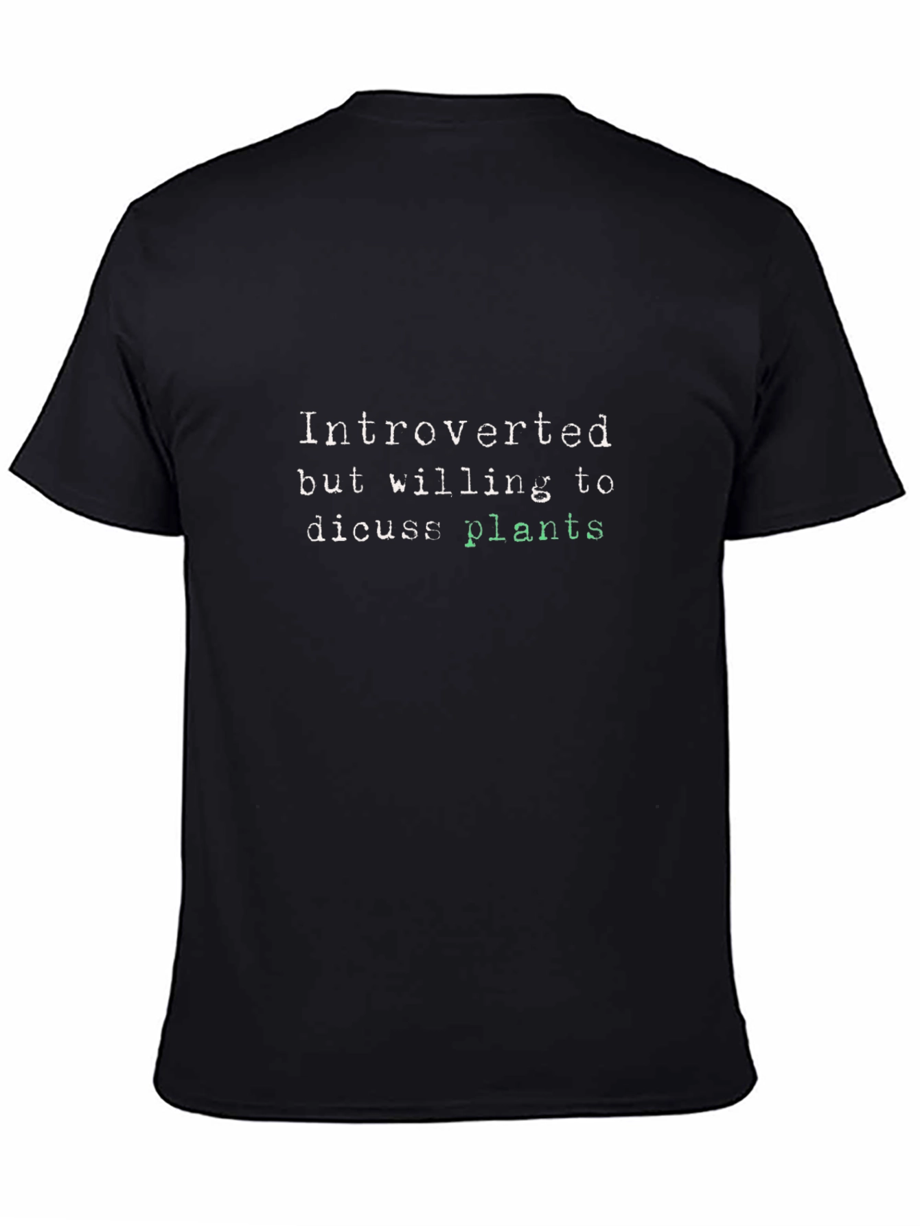 Introverted Plant Lover T-Shirt - Black Cotton Tee