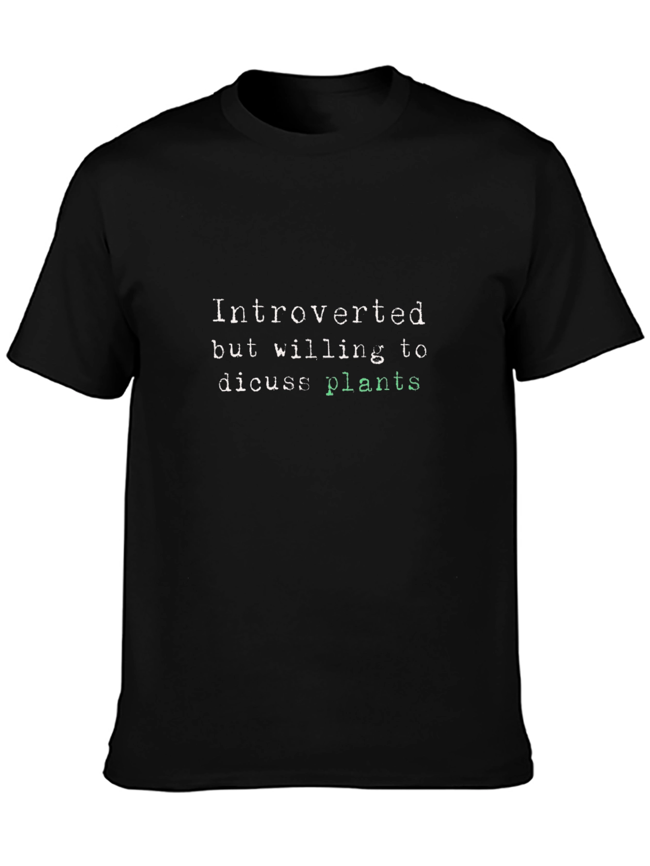 Introverted Plant Lover T-Shirt - Black Cotton Tee