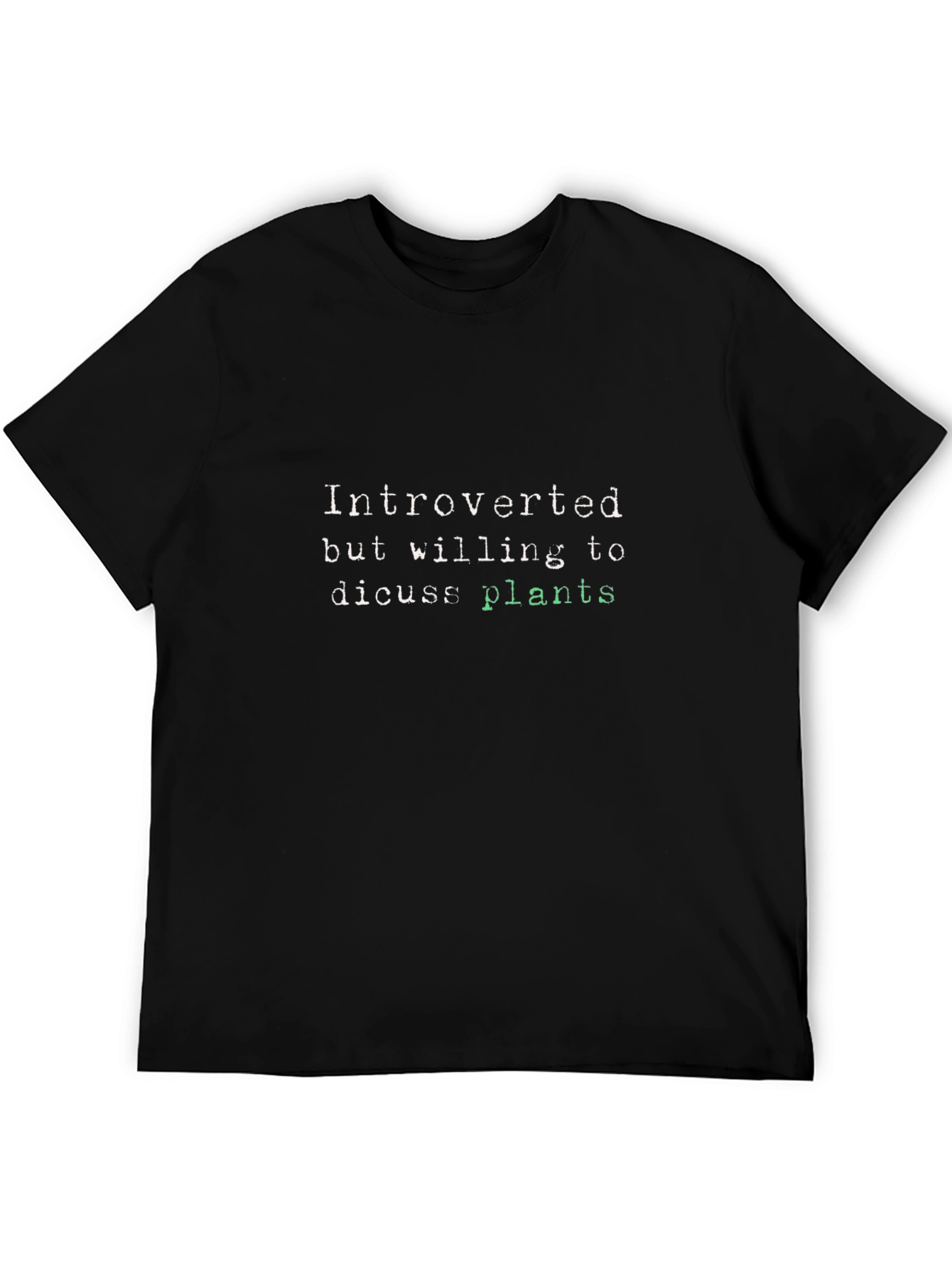 Introverted Plant Lover T-Shirt - Black Cotton Tee