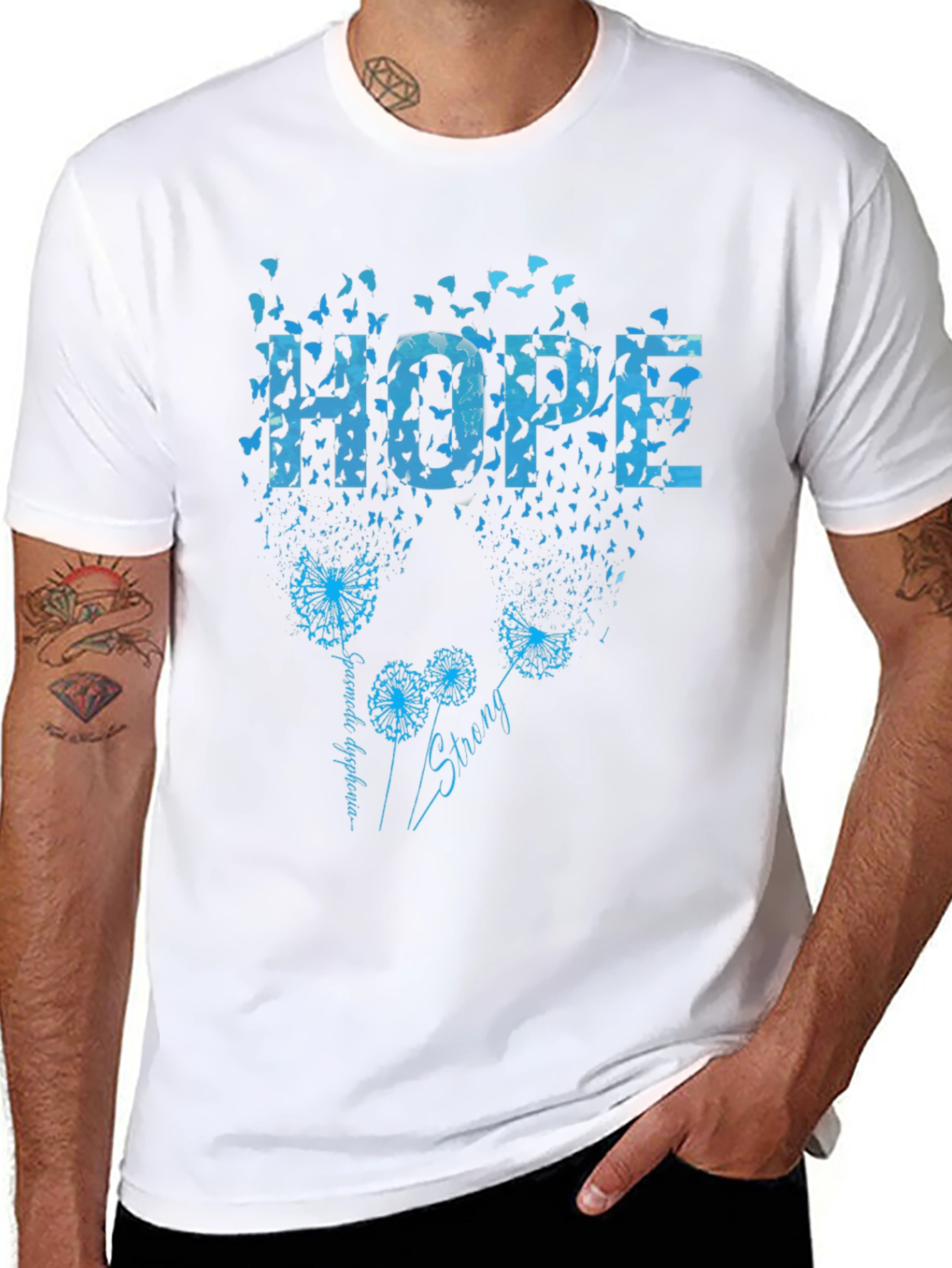 Hope Dandelion Butterfly Black T-Shirt