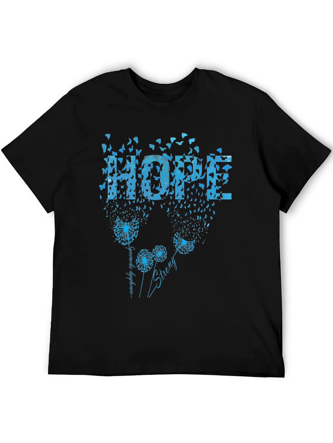 Hope Dandelion Butterfly Black T-Shirt
